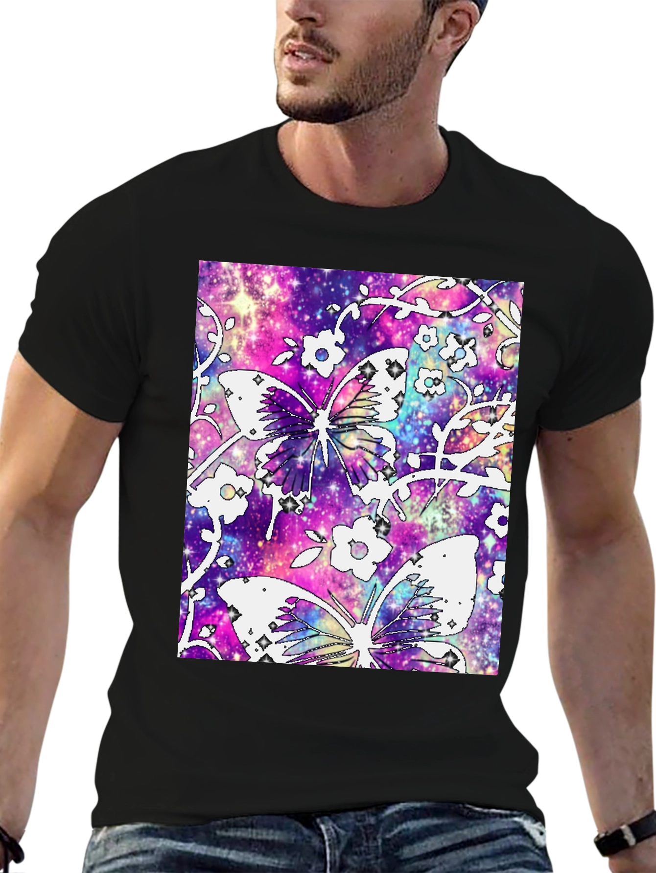 Galaxy Butterfly Graphic Tee - Stylish Comfort