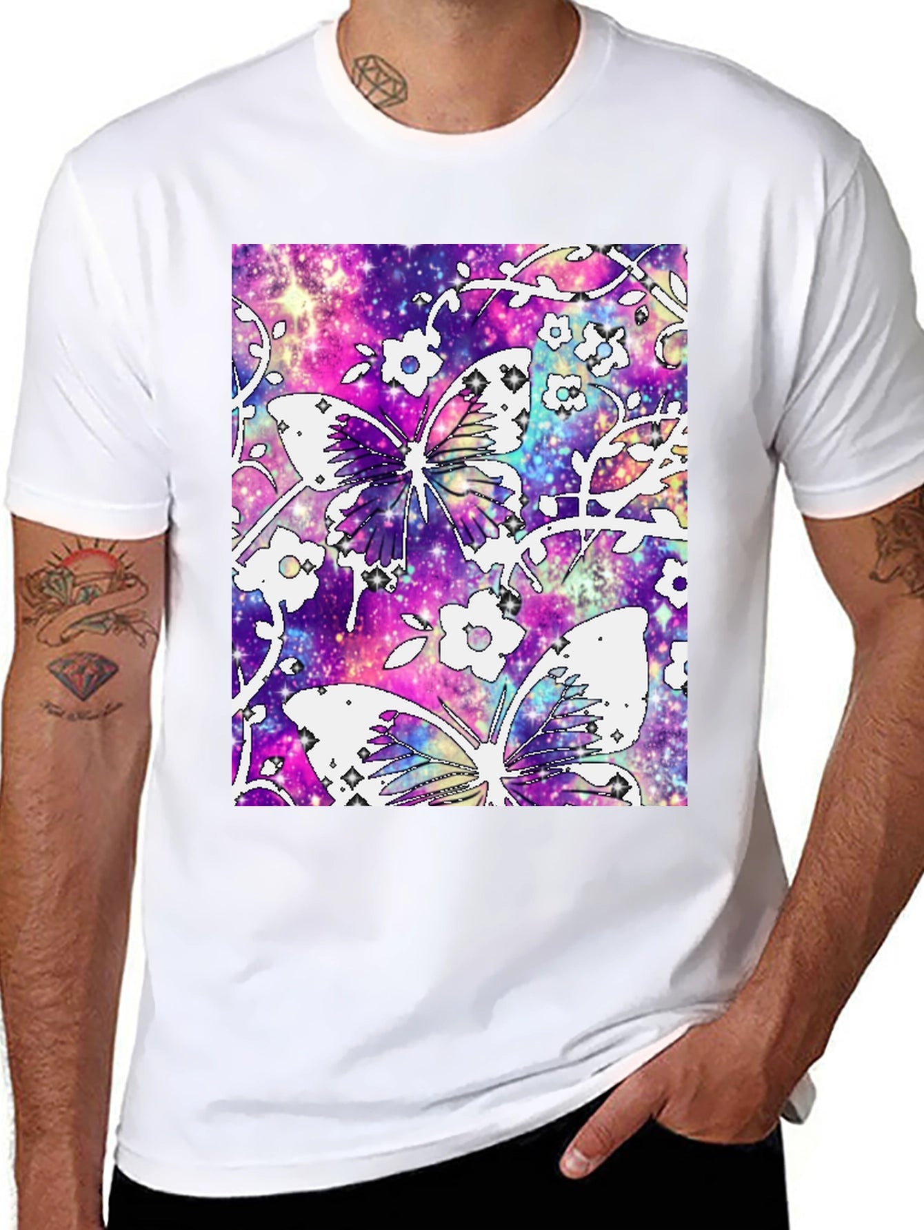 Galaxy Butterfly Graphic Tee - Stylish Comfort