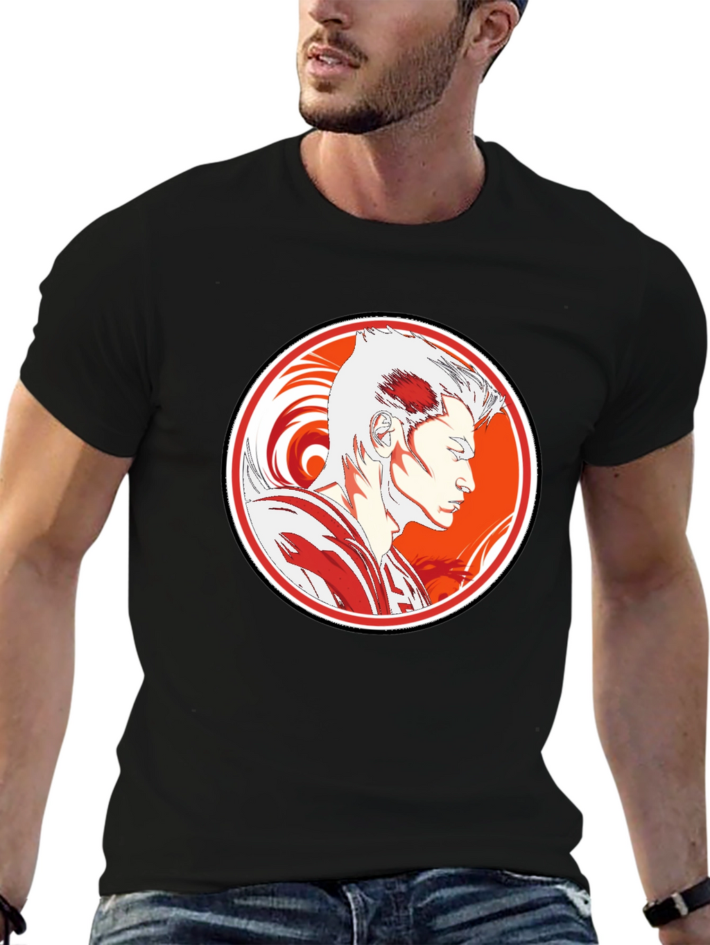 Anime Graphic Tee - Stylish Black T-Shirt