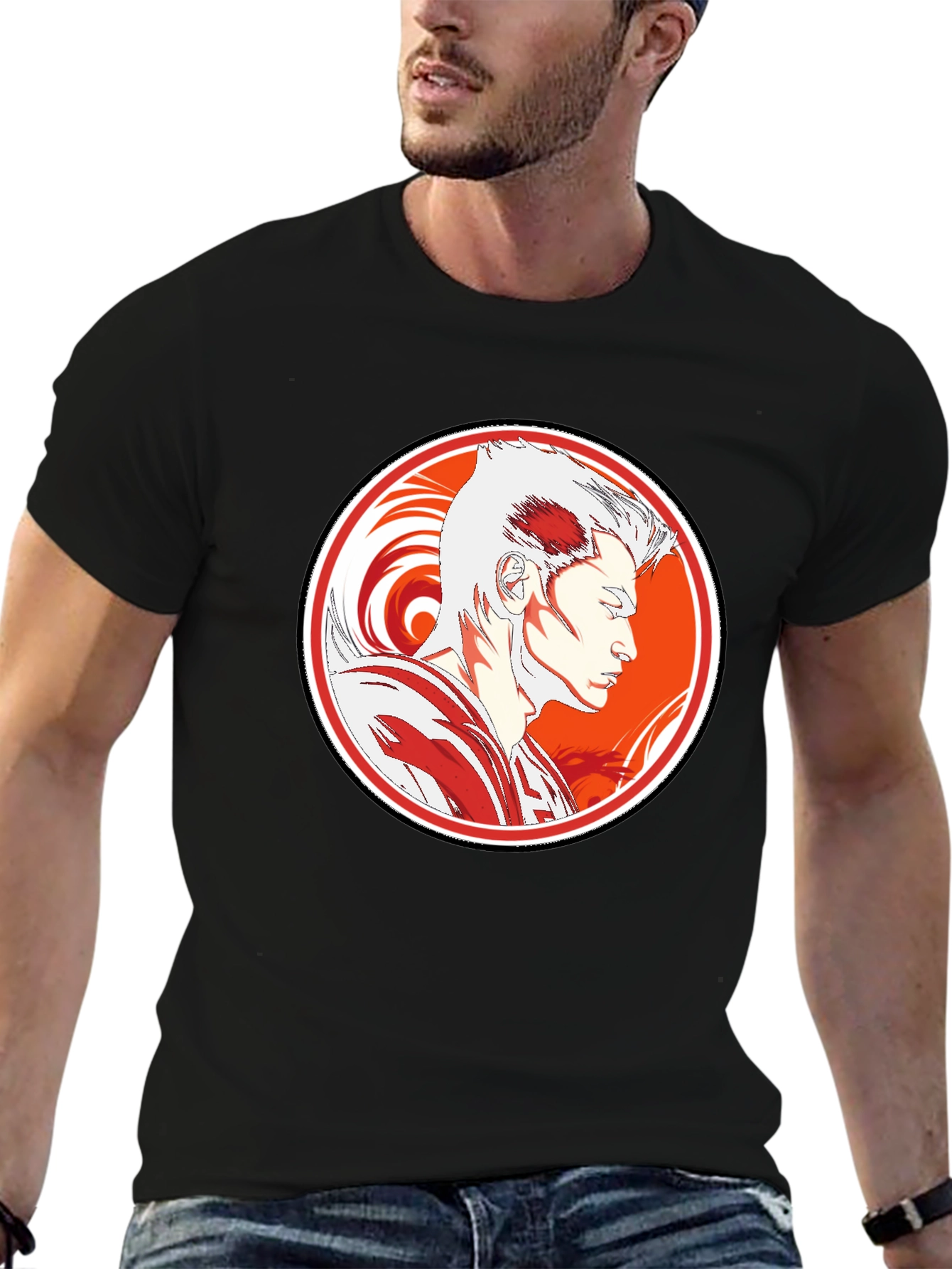 Anime Graphic Tee - Stylish Black T-Shirt