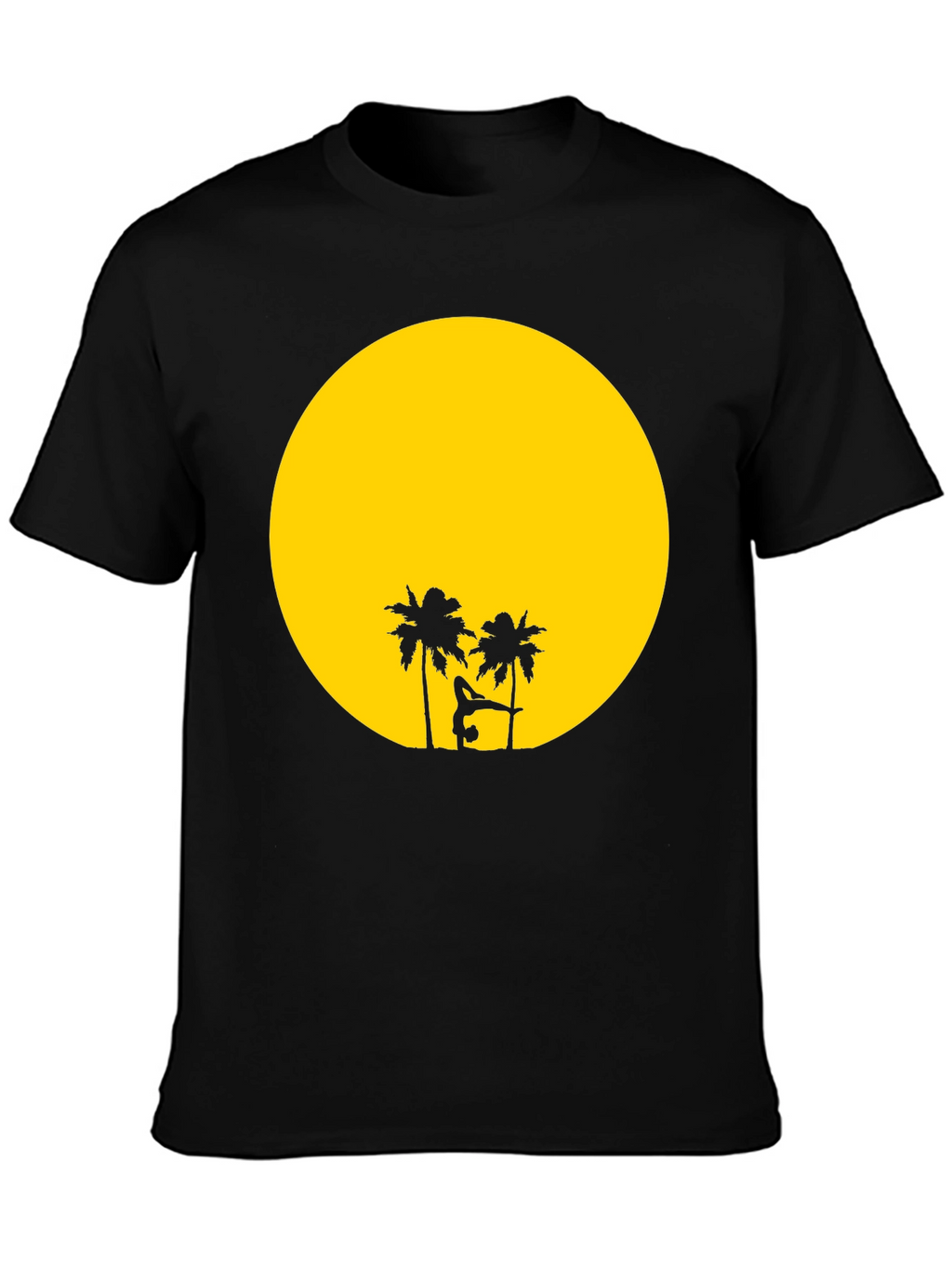 Sunset Yoga Black T-Shirt