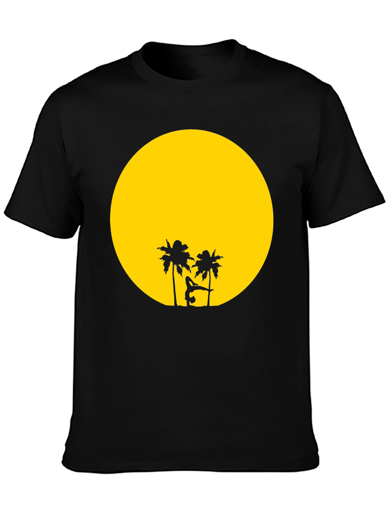Sunset Yoga Black T-Shirt