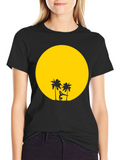 Sunset Yoga Black T-Shirt