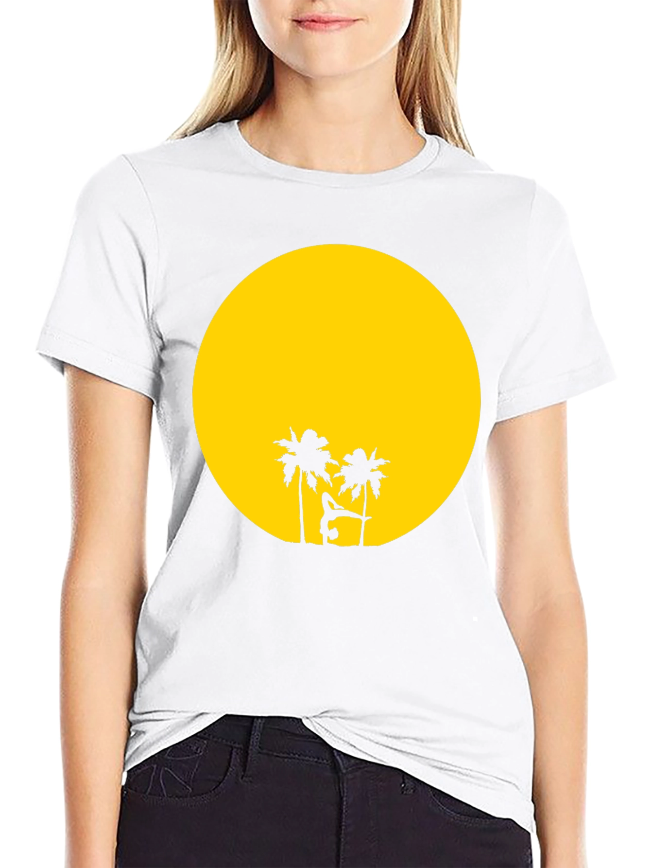 Sunset Yoga Black T-Shirt