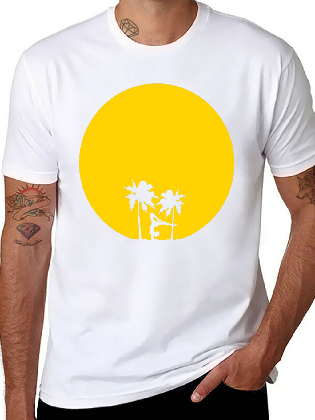 Sunset Yoga Black T-Shirt