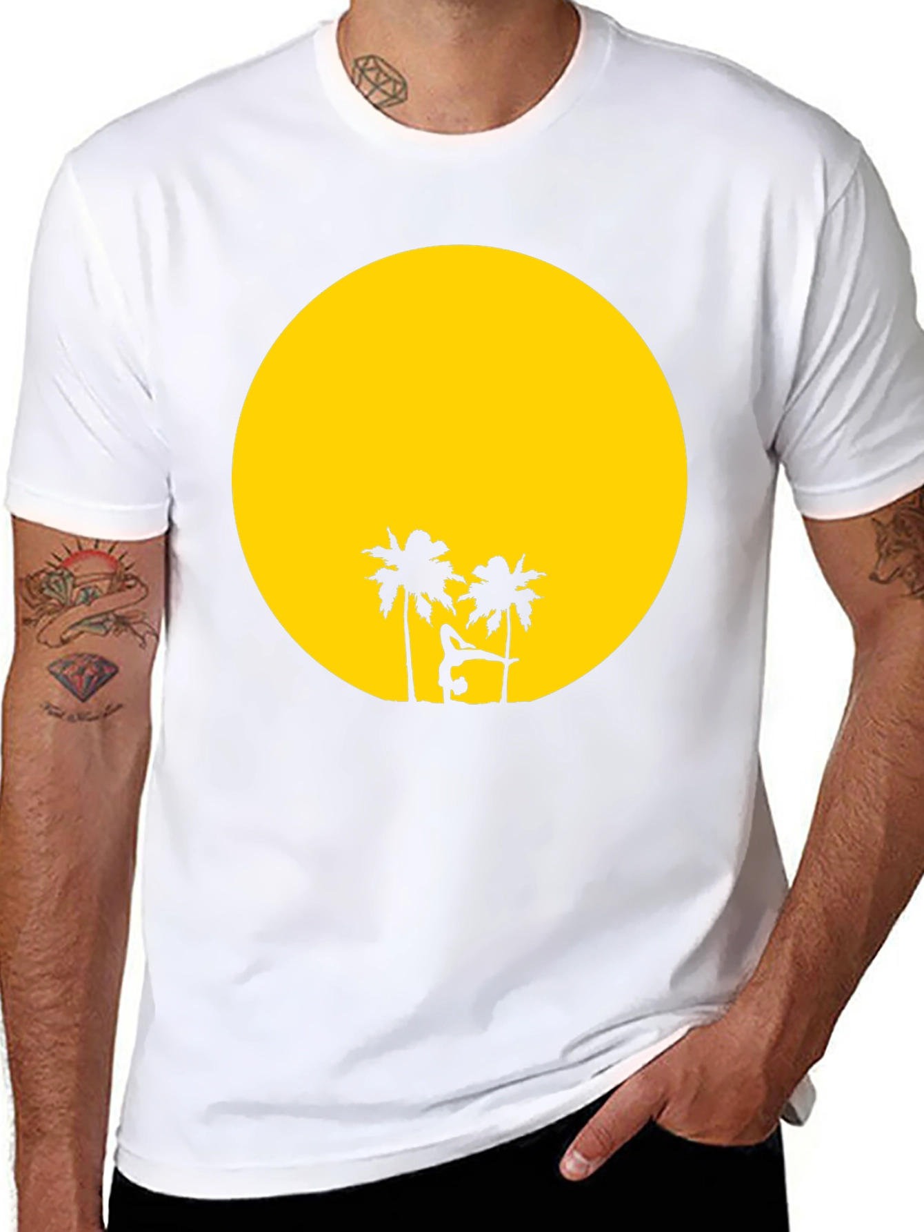 Sunset Yoga Black T-Shirt