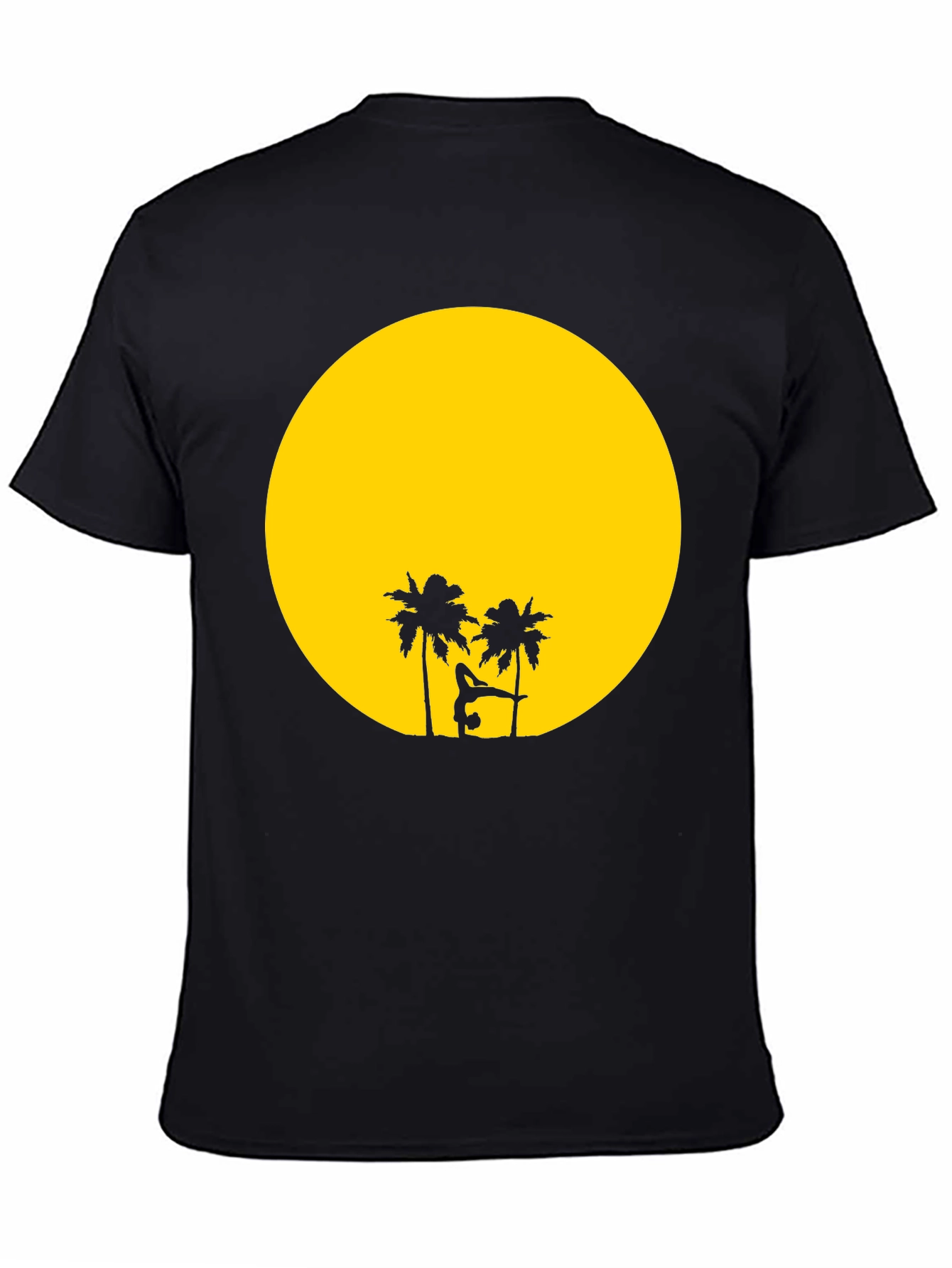 Sunset Yoga Black T-Shirt