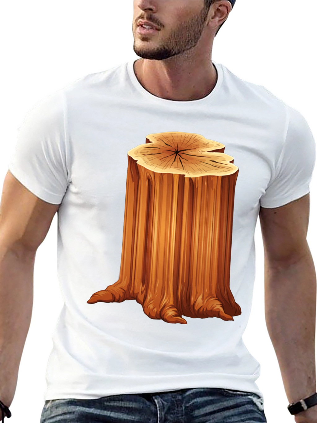 Nature Tree Stump Graphic T-Shirt