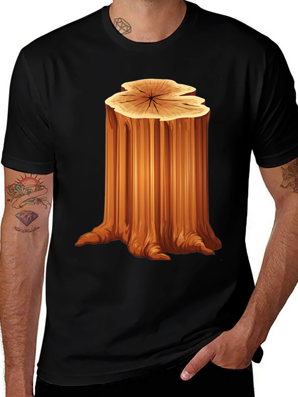 Nature Tree Stump Graphic T-Shirt