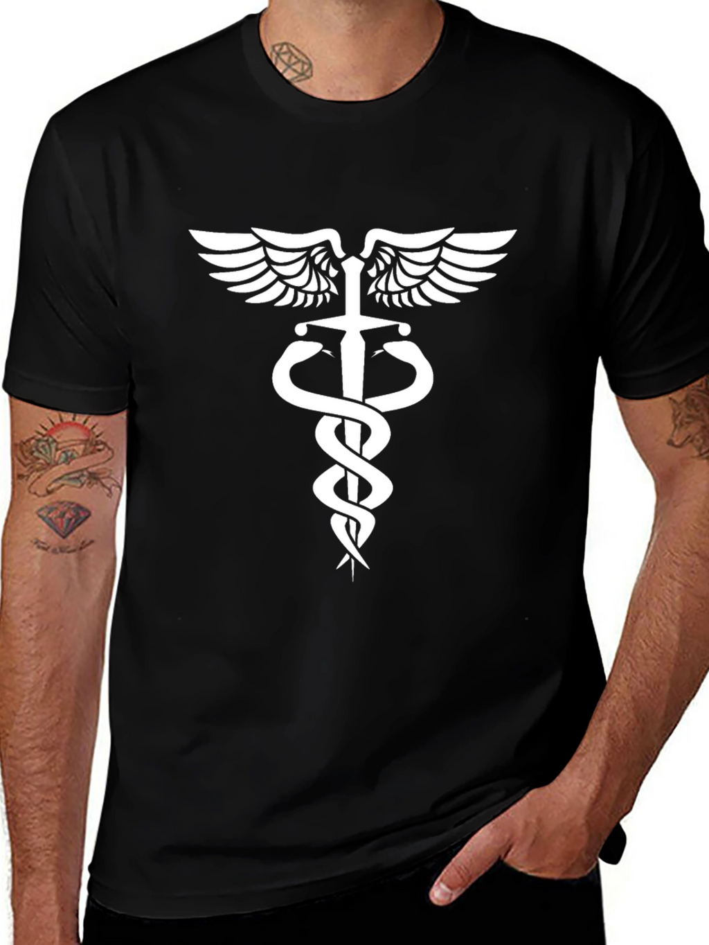Caduceus Symbol T-Shirt - Medical Staff Tee