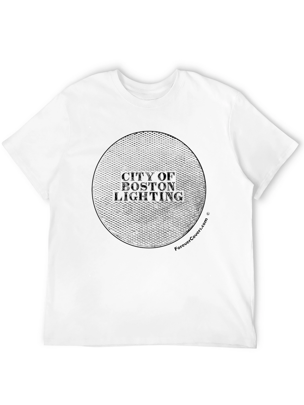City of Boston Lighting Manhole Cover Graphic T-Shirt