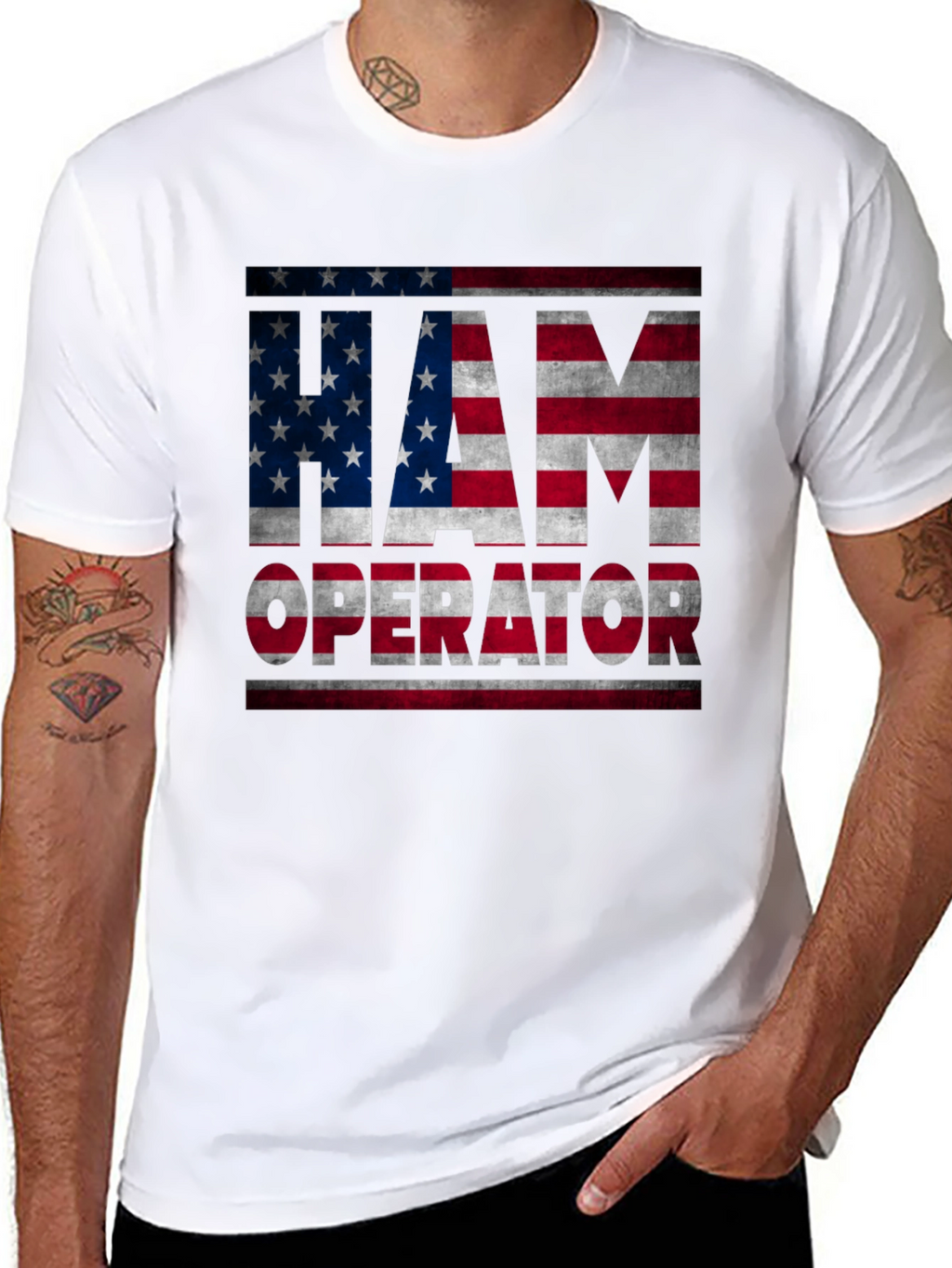 I Am Operator American Flag Graphic T-Shirt