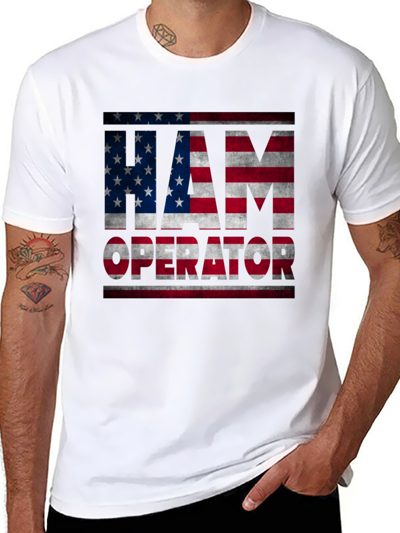 I Am Operator American Flag Graphic T-Shirt