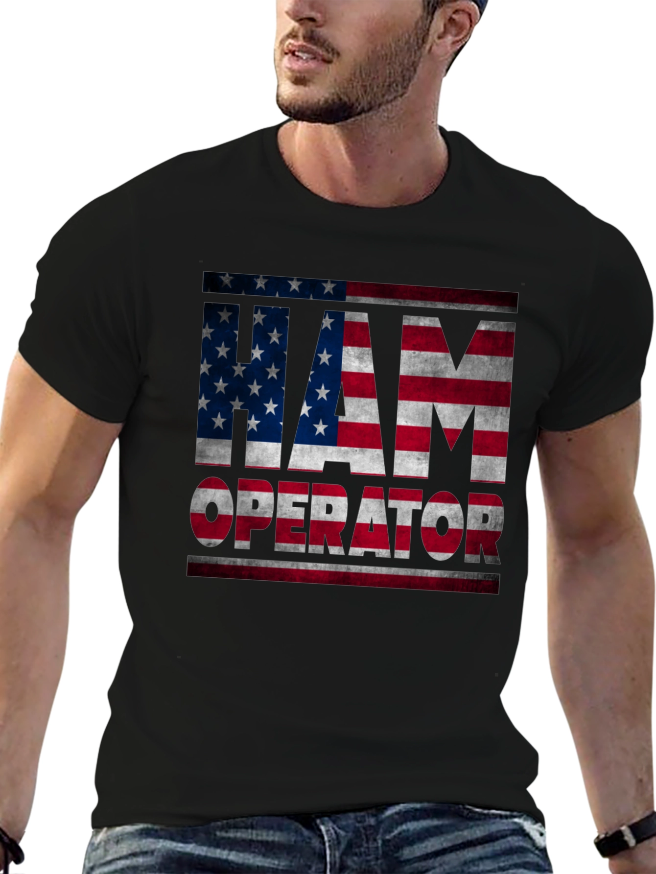 I Am Operator American Flag Graphic T-Shirt