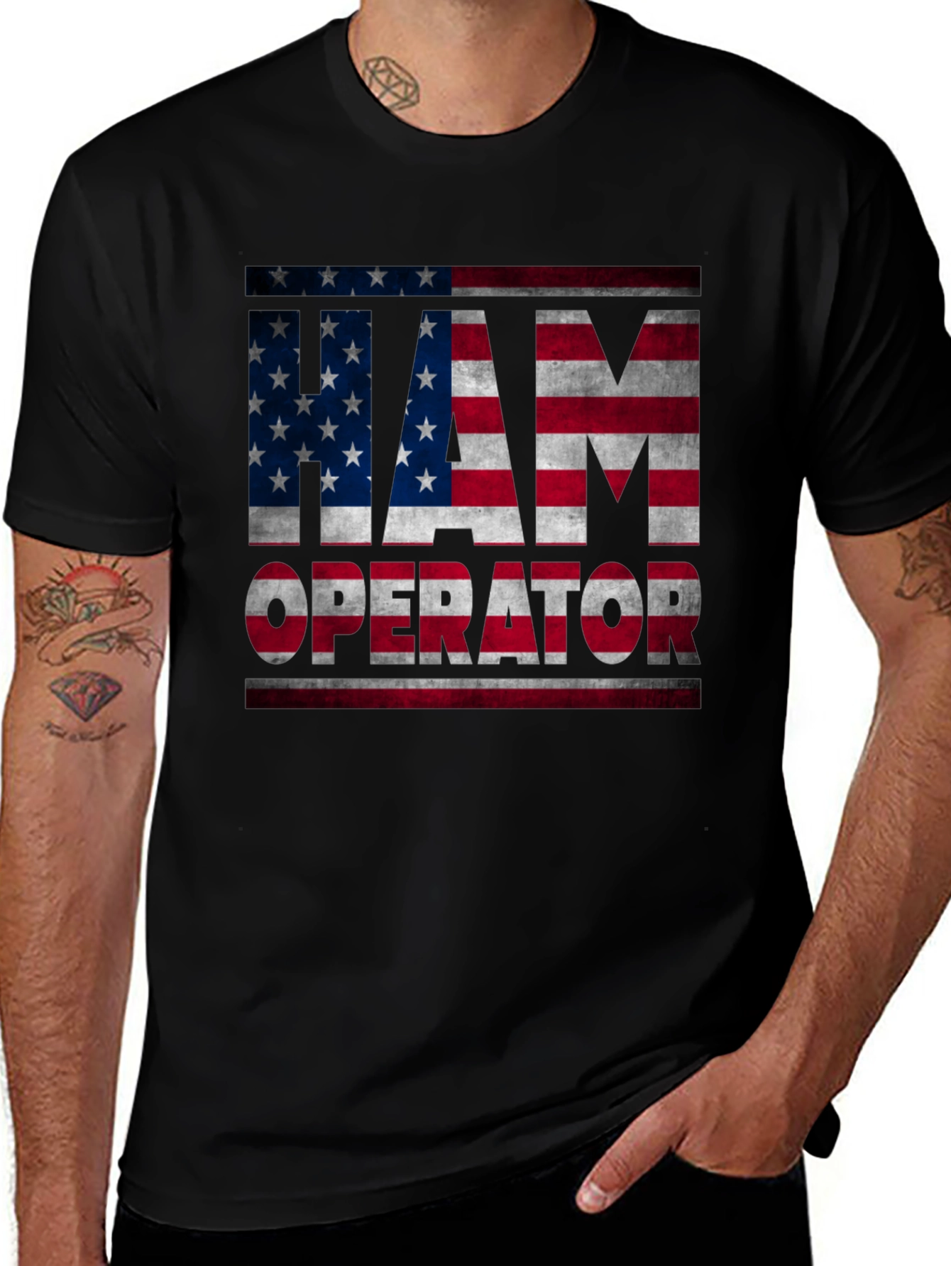 I Am Operator American Flag Graphic T-Shirt