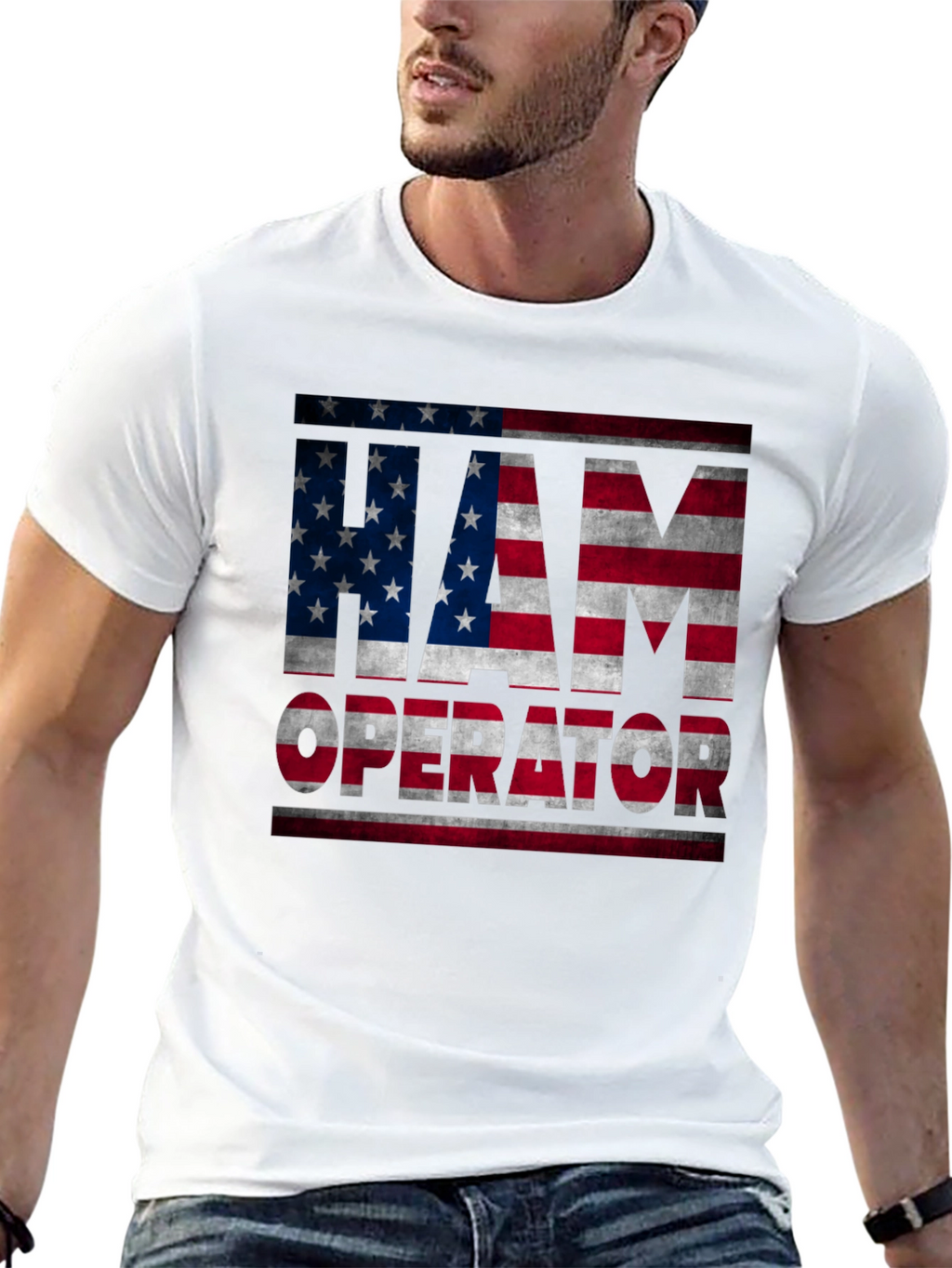 I Am Operator American Flag Graphic T-Shirt