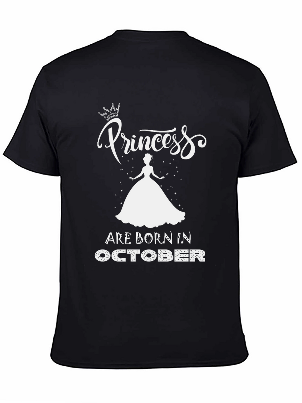 Princess Born in October Black T-Shirt