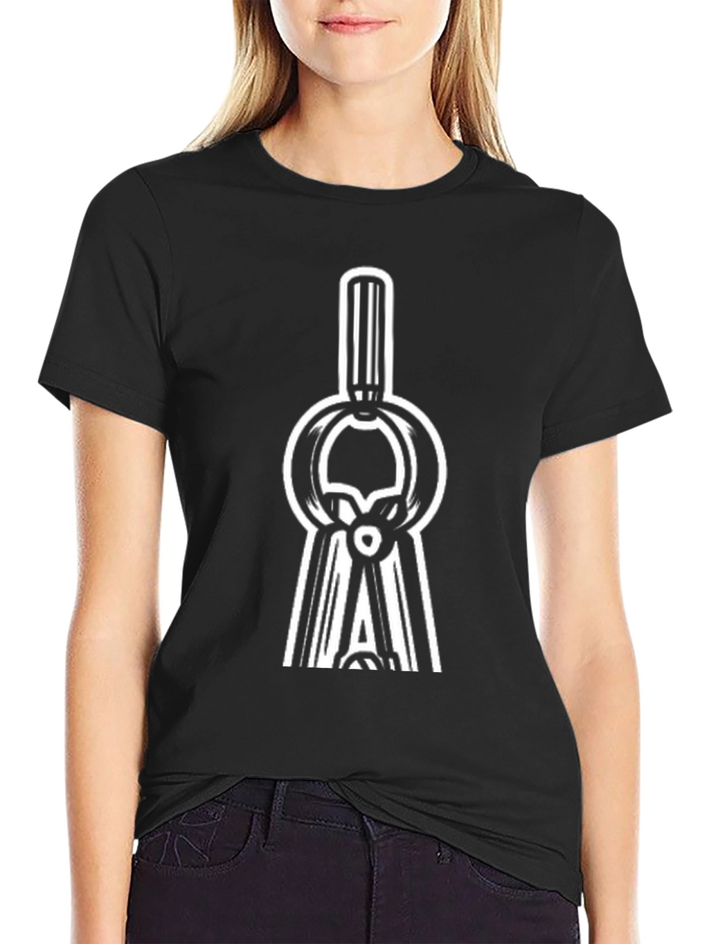 Unique Graphic Tee - Black T-Shirt with White Design