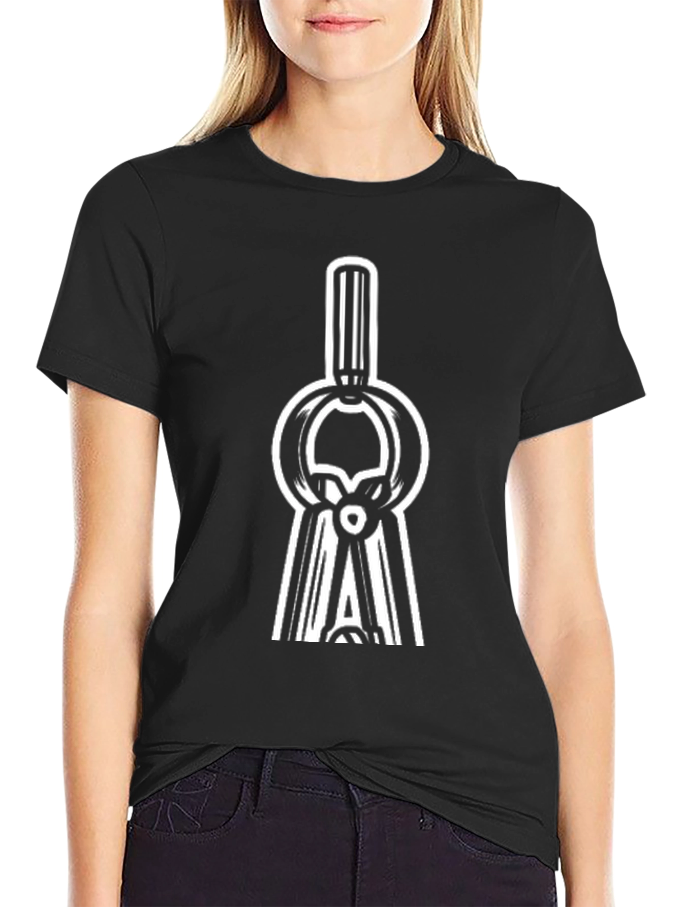 Unique Graphic Tee - Black T-Shirt with White Design