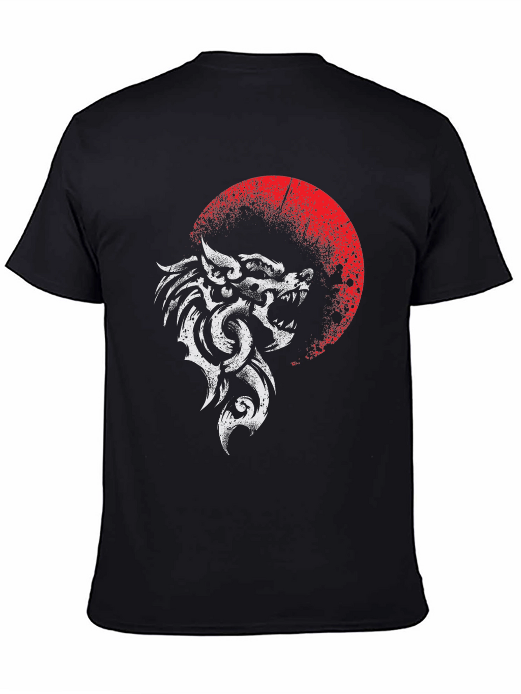 Wolf & Moon Graphic T-Shirt - Black