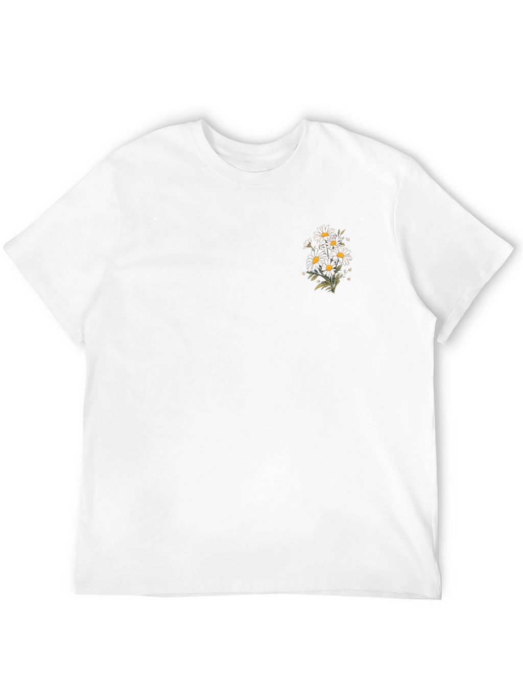 Black T-Shirt with Daisy Graphic