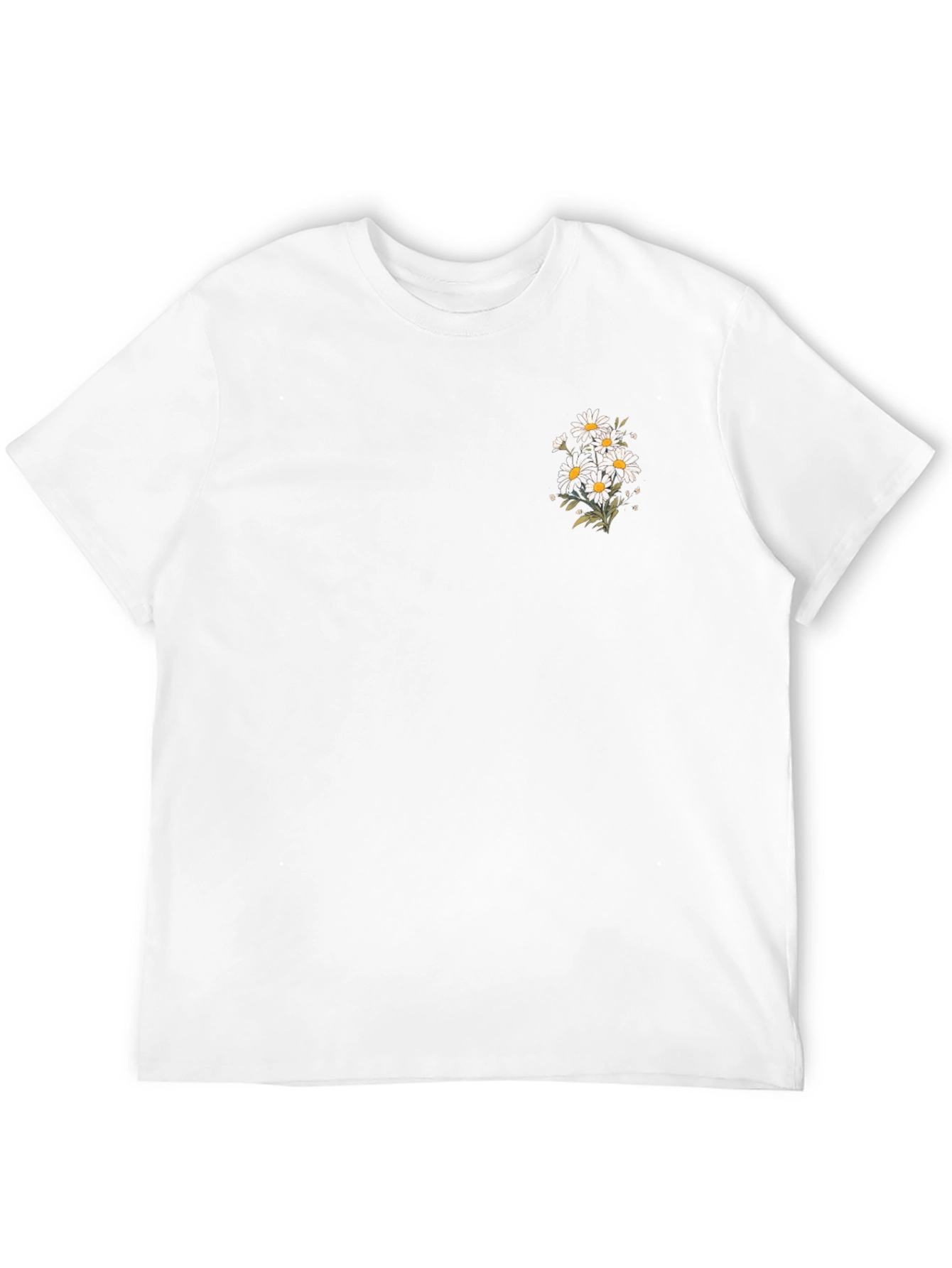 Black T-Shirt with Daisy Graphic