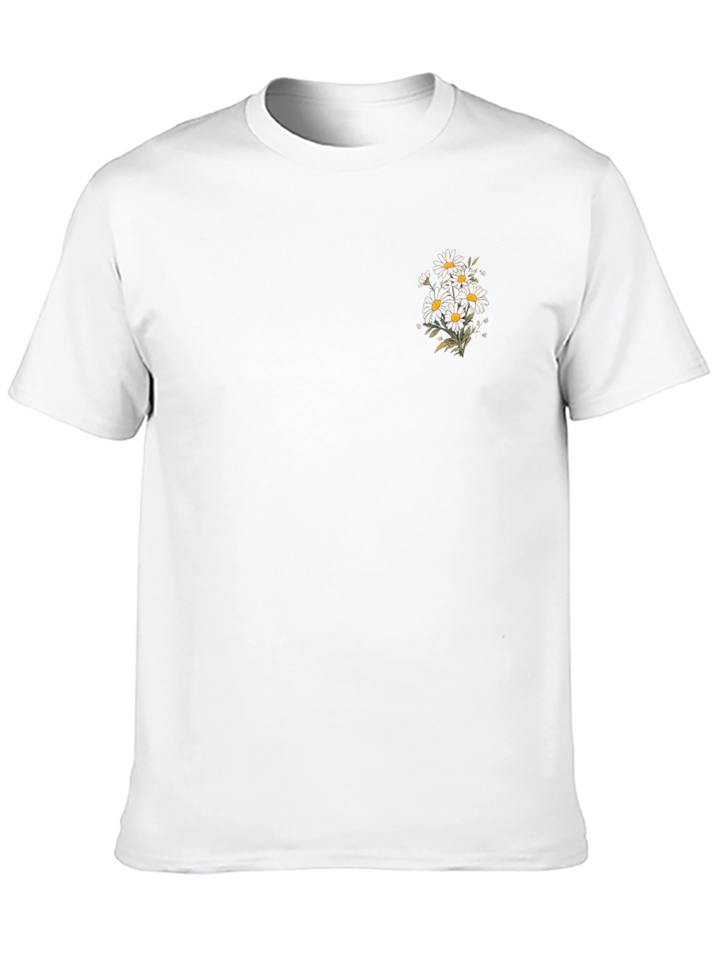 Black T-Shirt with Daisy Graphic