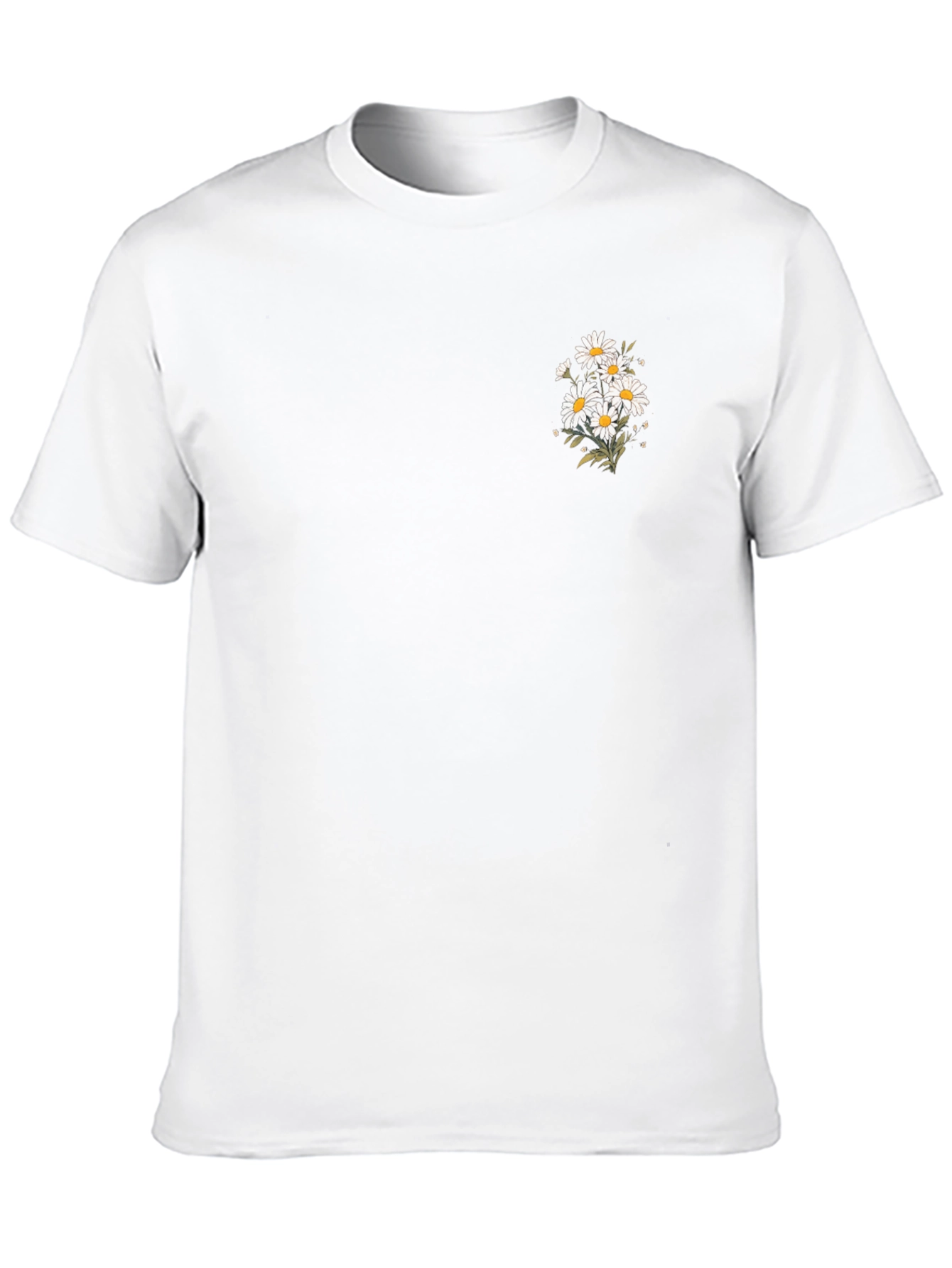 Black T-Shirt with Daisy Graphic