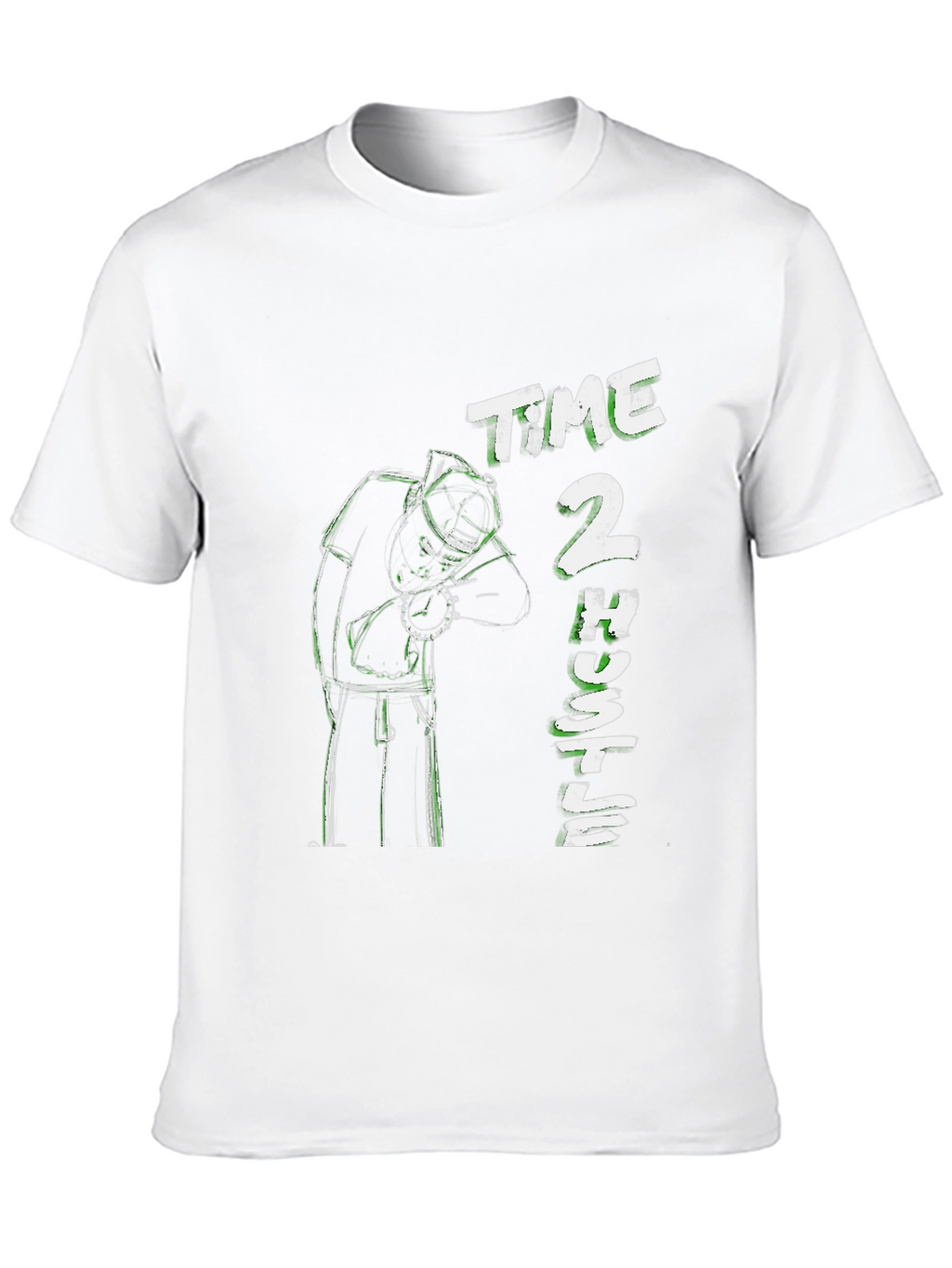 Time 2 Hustle Graphic Print Black T-Shirt