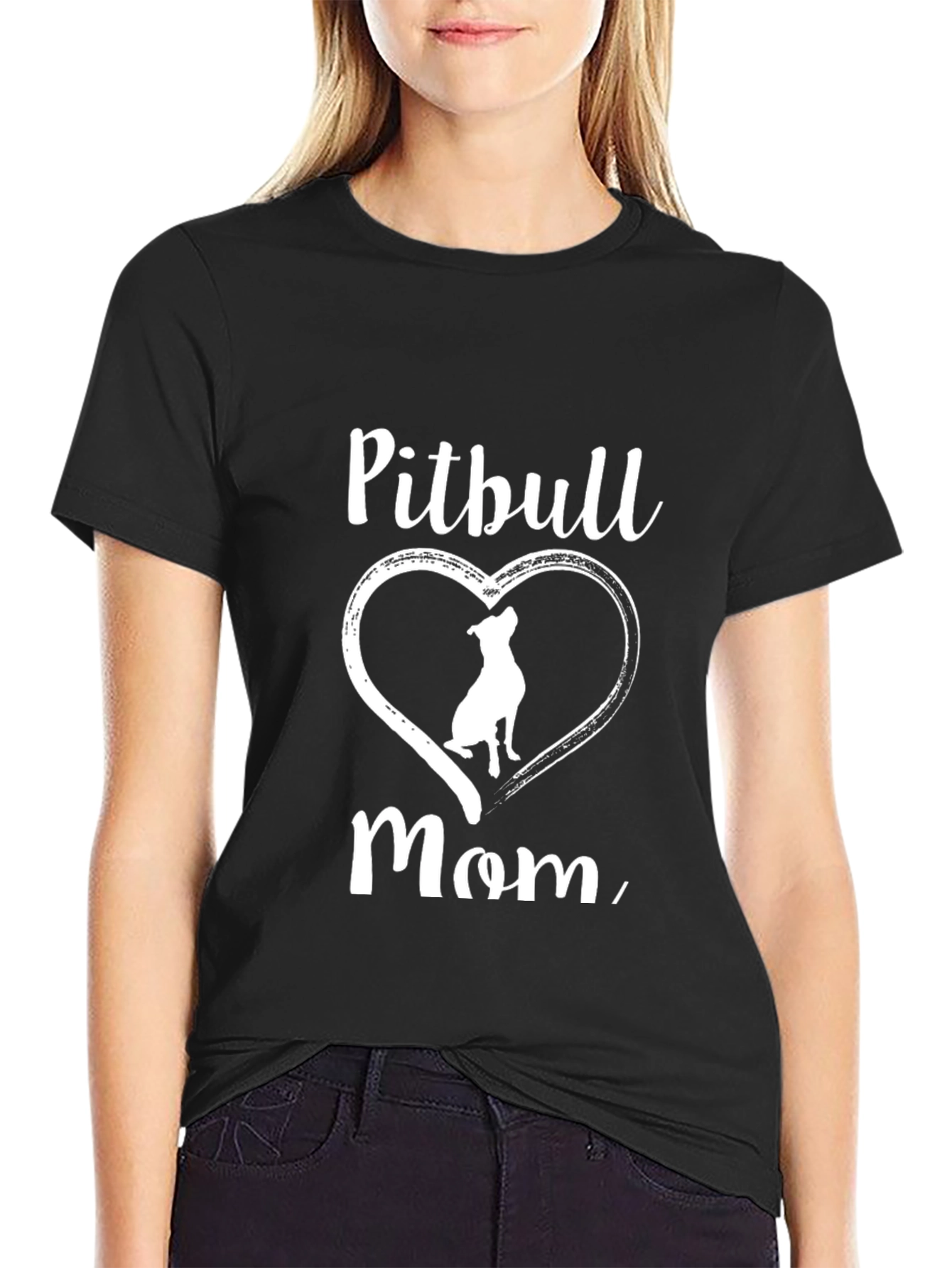 Pitbull Mom Graphic T-Shirt