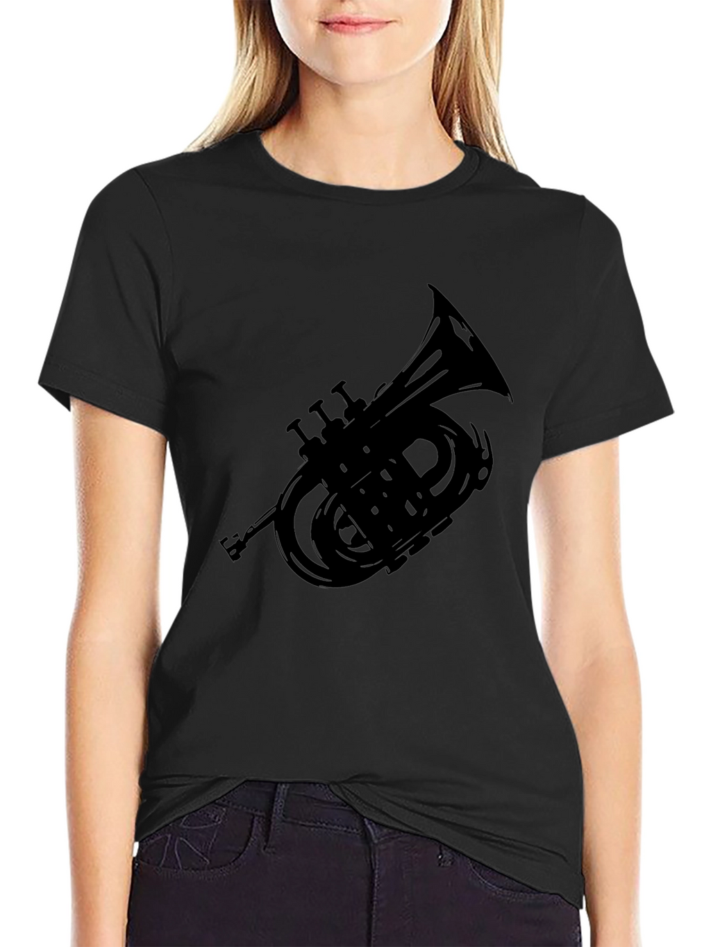 Black Trumpet Silhouette T-Shirt
