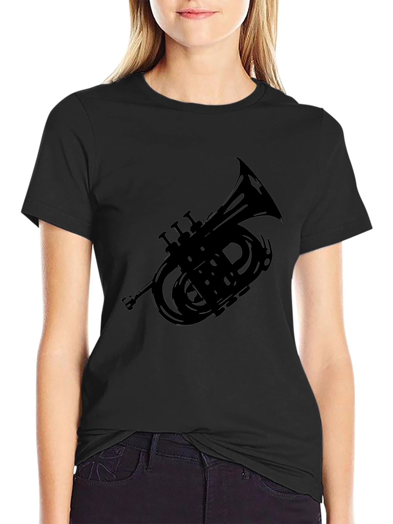 Black Trumpet Silhouette T-Shirt