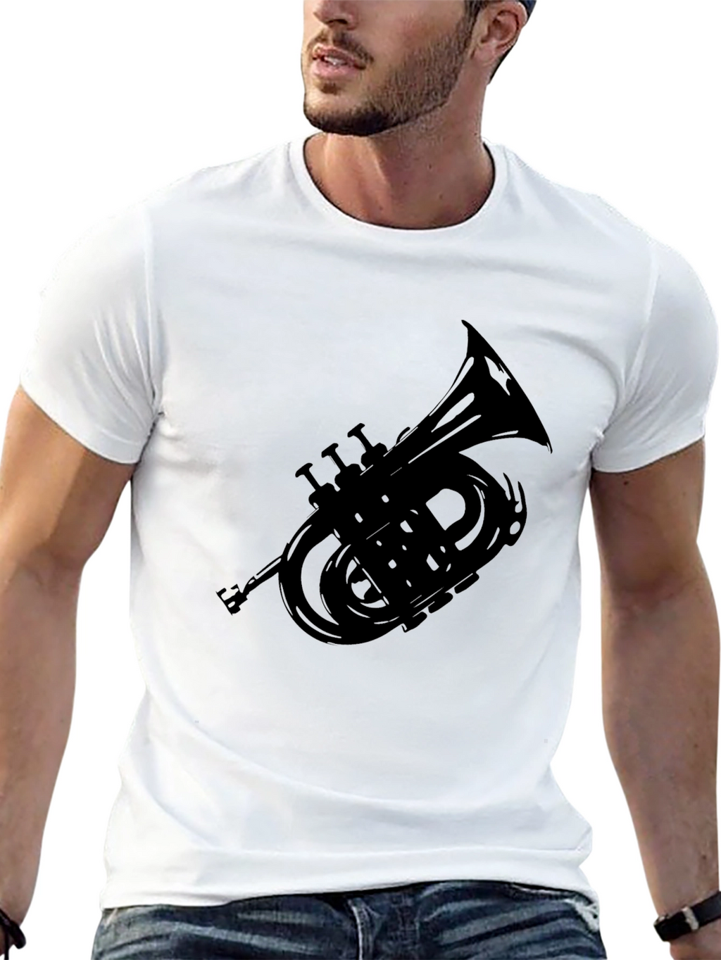 Black Trumpet Silhouette T-Shirt