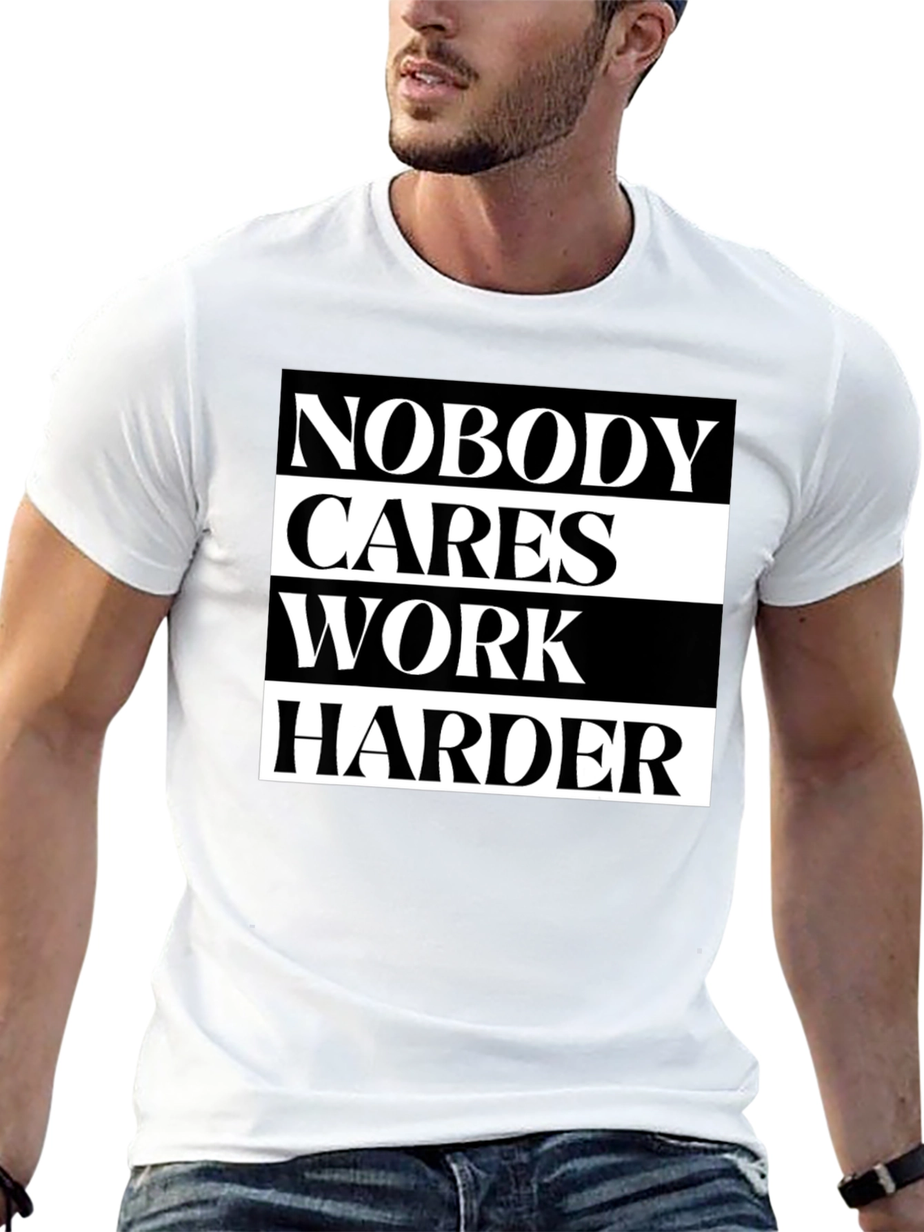 Nobody Cares Work Harder Graphic Tee - Black