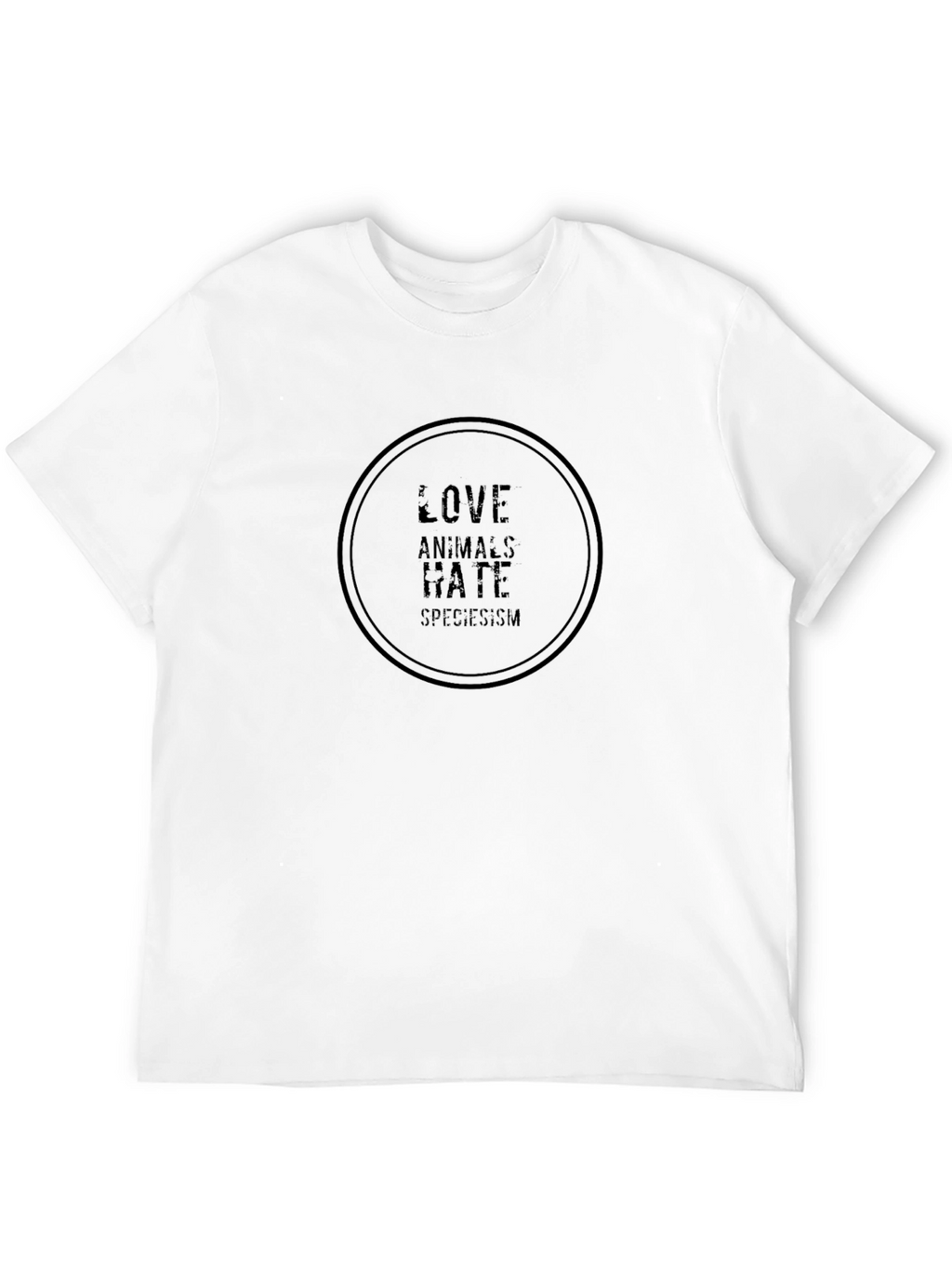 Love Animals Hate Speciesism Black T-Shirt