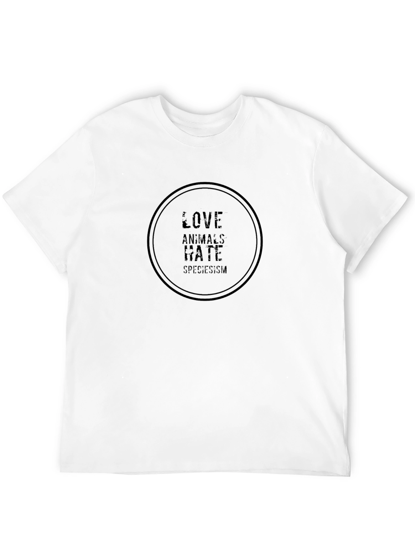 Love Animals Hate Speciesism Black T-Shirt