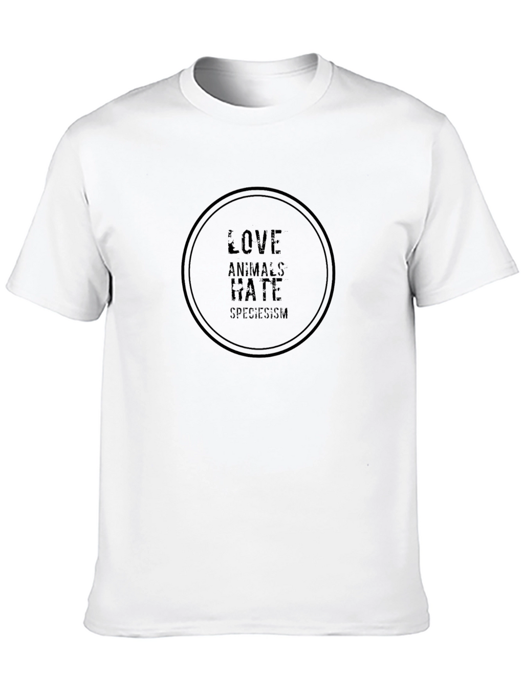 Love Animals Hate Speciesism Black T-Shirt