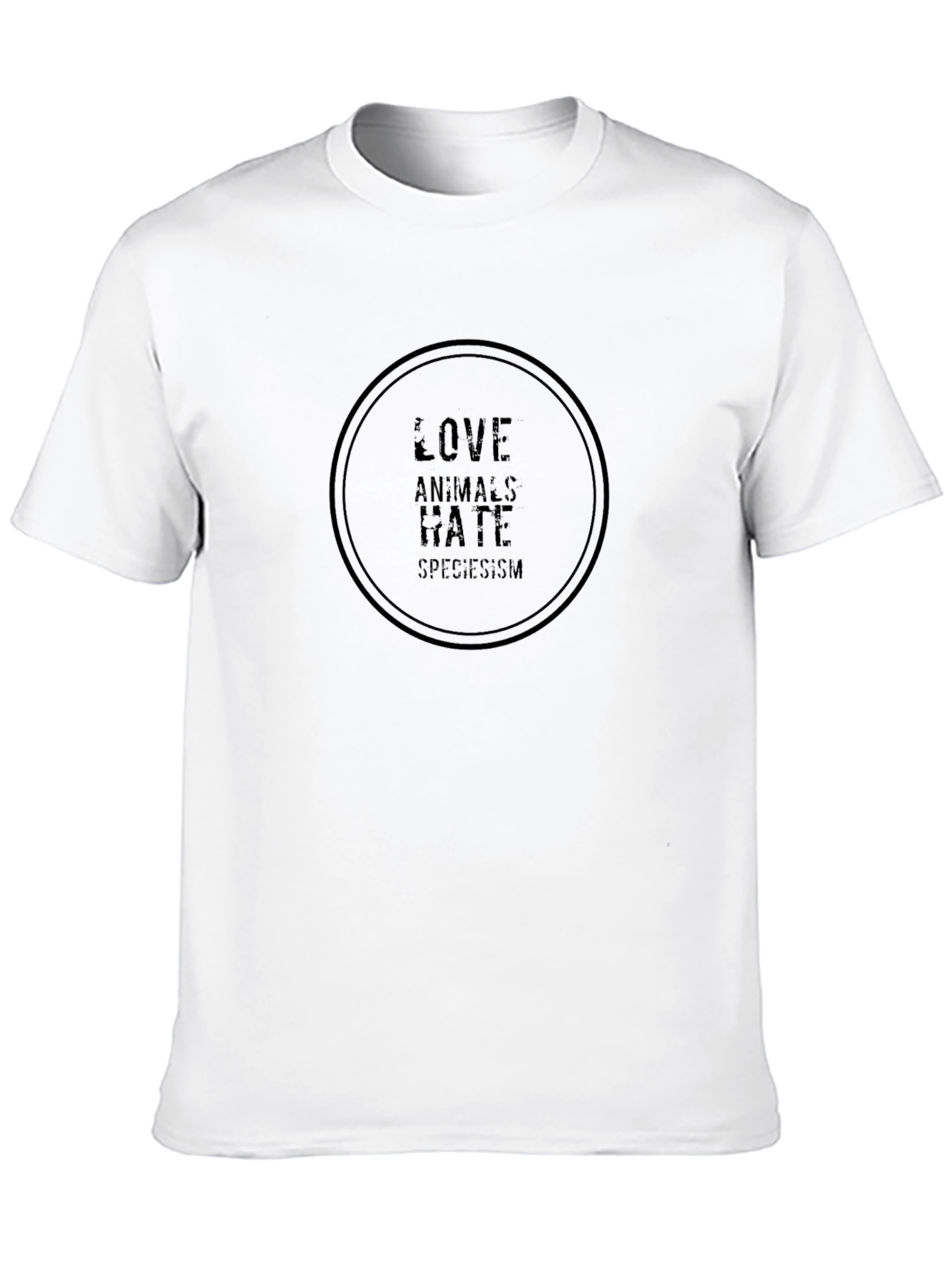 Love Animals Hate Speciesism Black T-Shirt