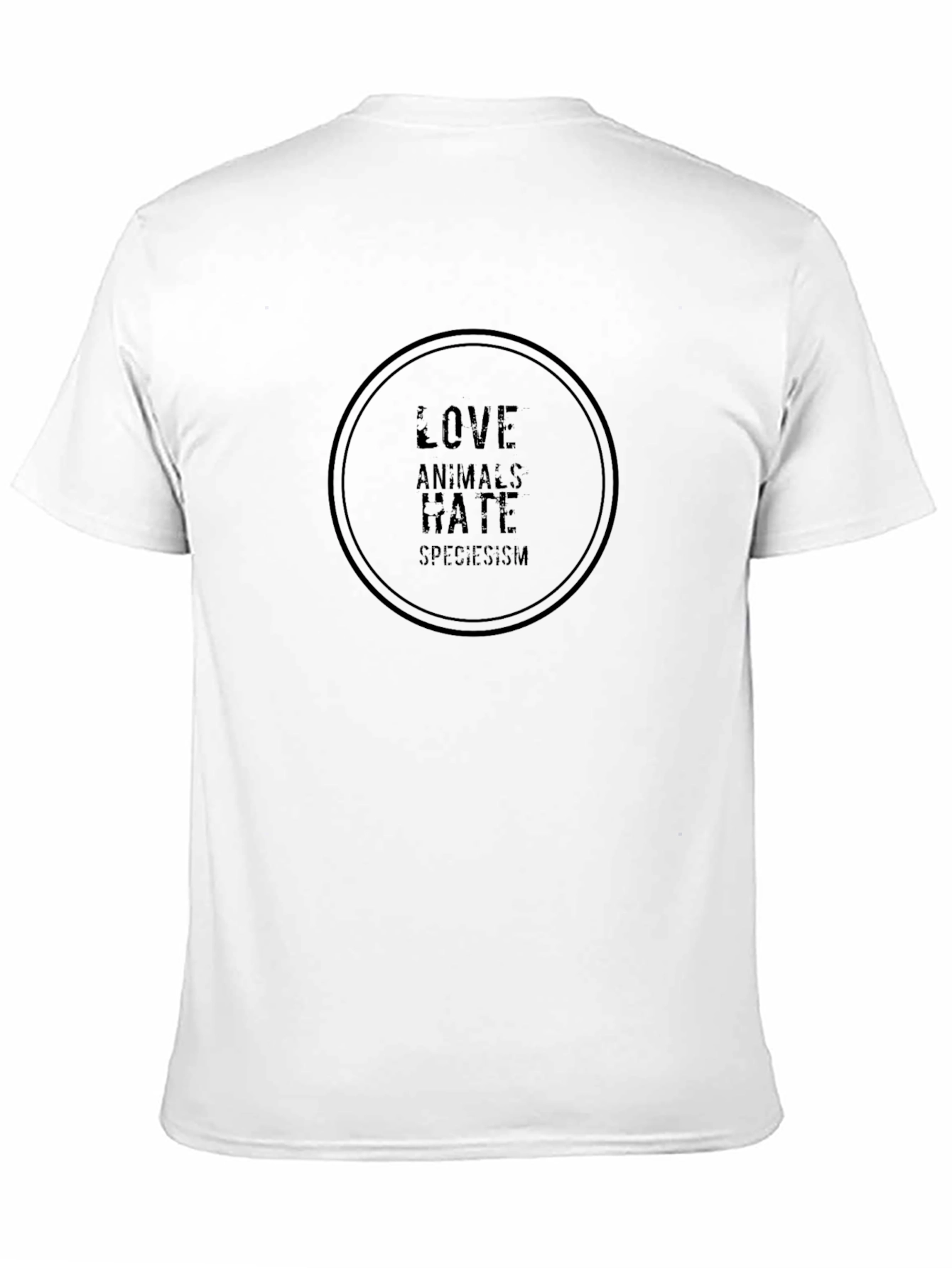 Love Animals Hate Speciesism Black T-Shirt