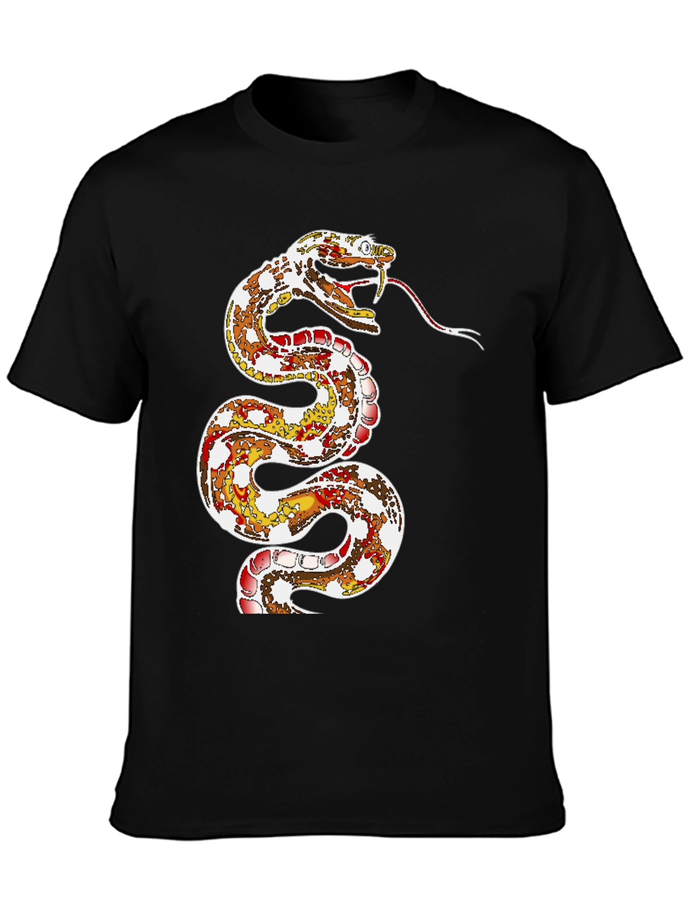 Snake Graphic Print Black T-Shirt
