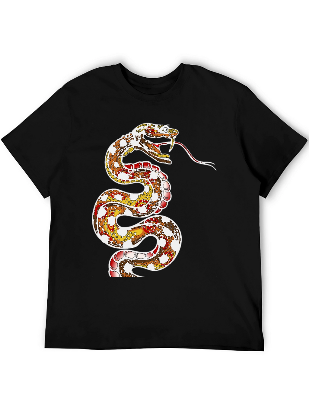 Snake Graphic Print Black T-Shirt