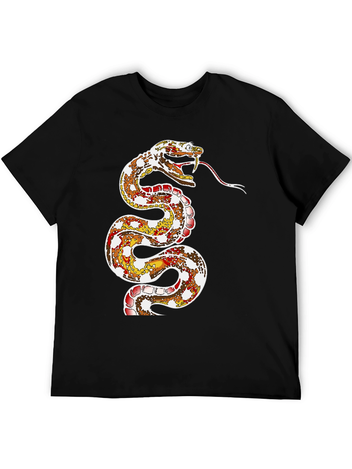 Snake Graphic Print Black T-Shirt