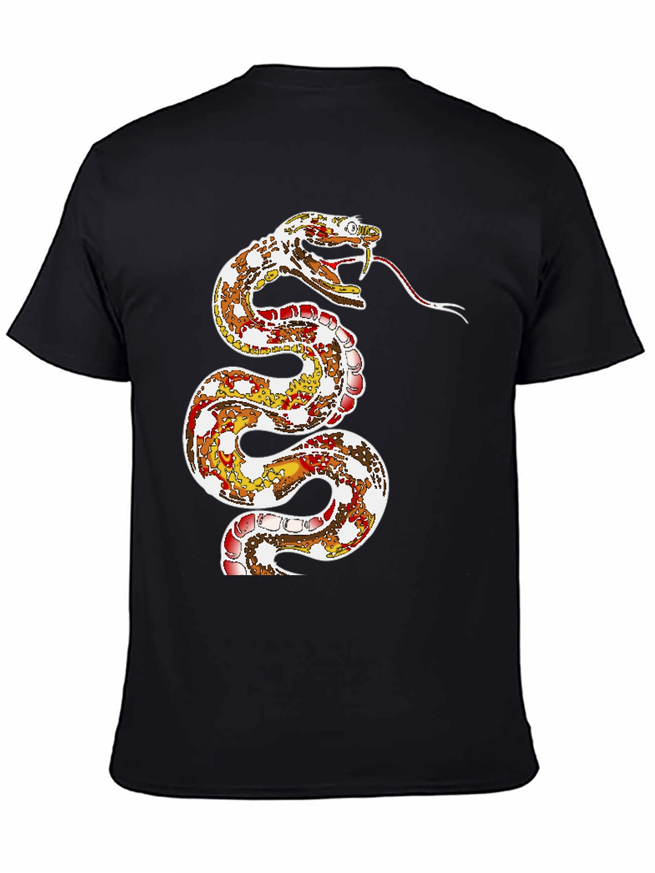 Snake Graphic Print Black T-Shirt