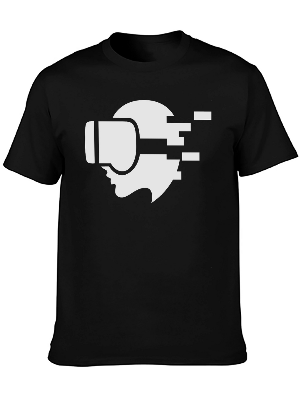 VR Headset Graphic Tee - Stylish Black Cotton T-Shirt