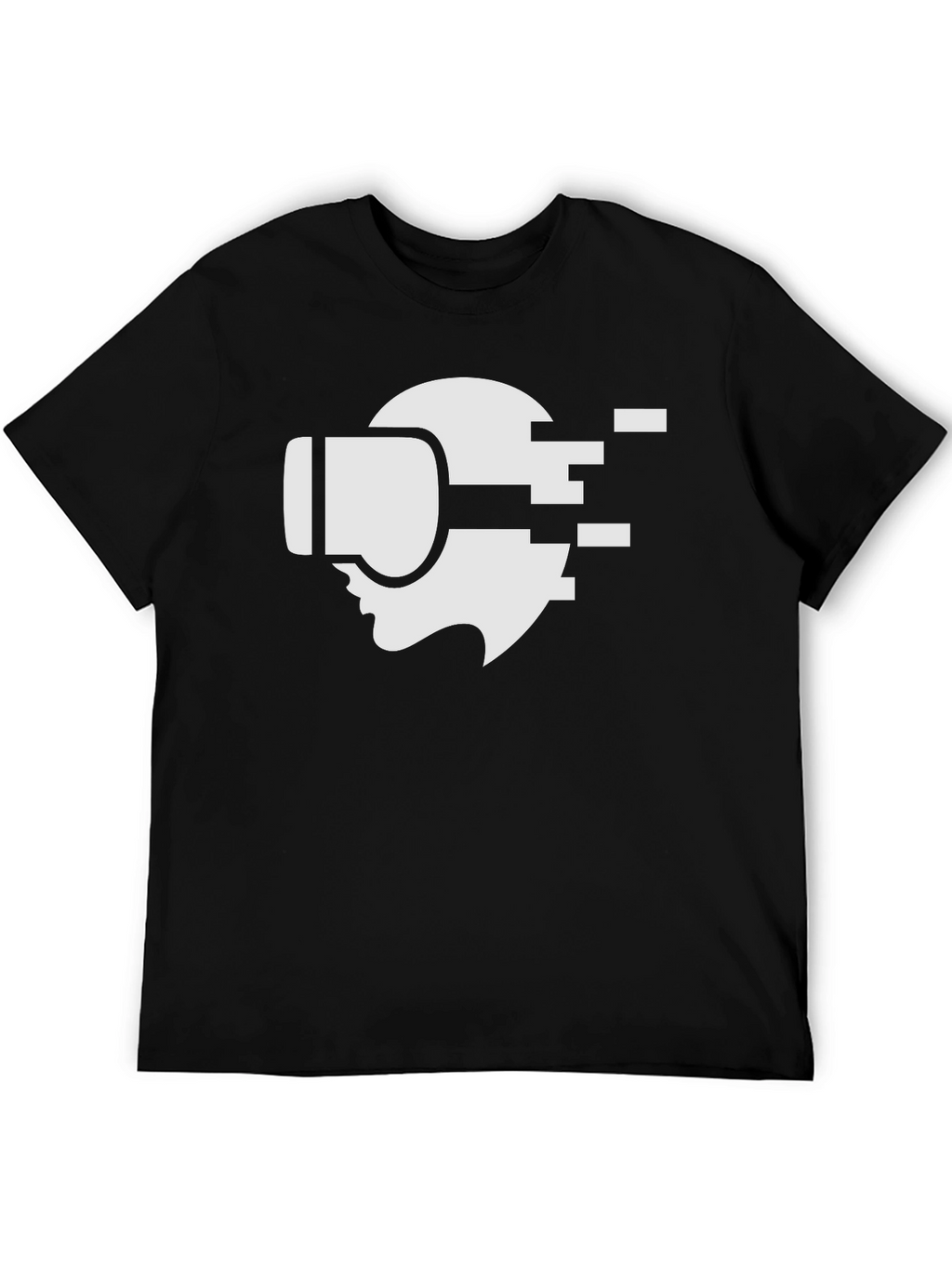 VR Headset Graphic Tee - Stylish Black Cotton T-Shirt