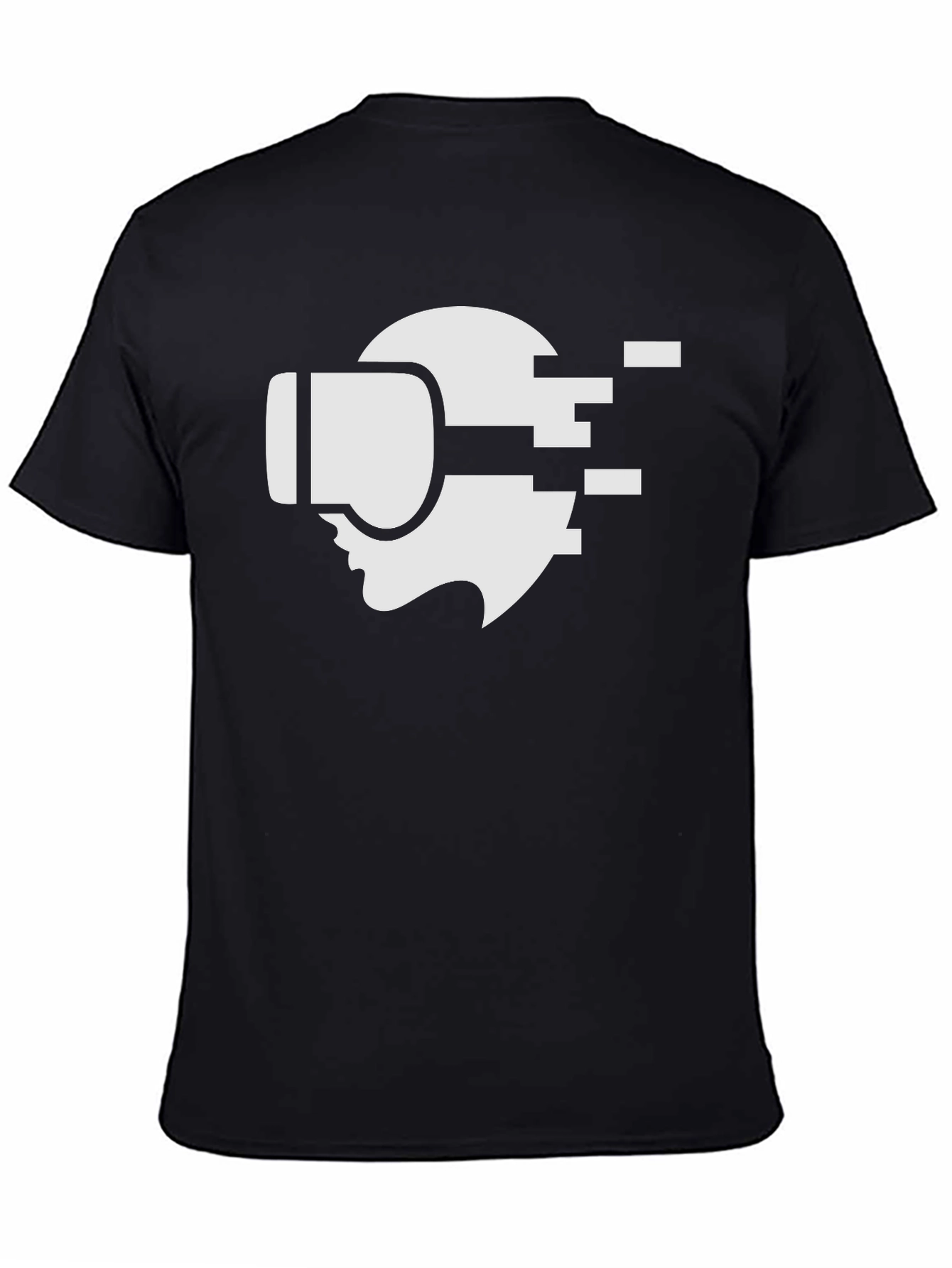 VR Headset Graphic Tee - Stylish Black Cotton T-Shirt