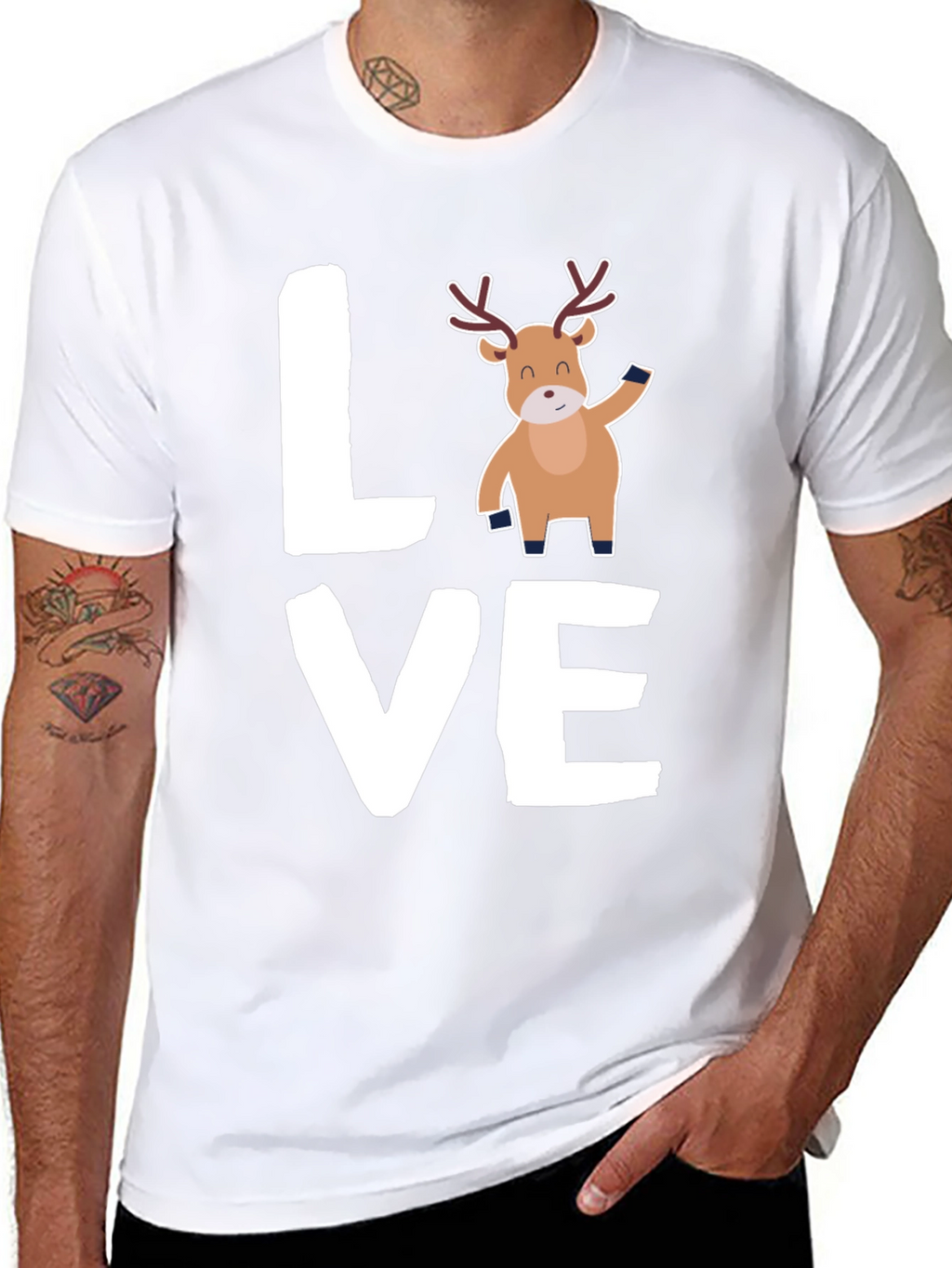 Love Reindeer Graphic Tee - Holiday Cheer