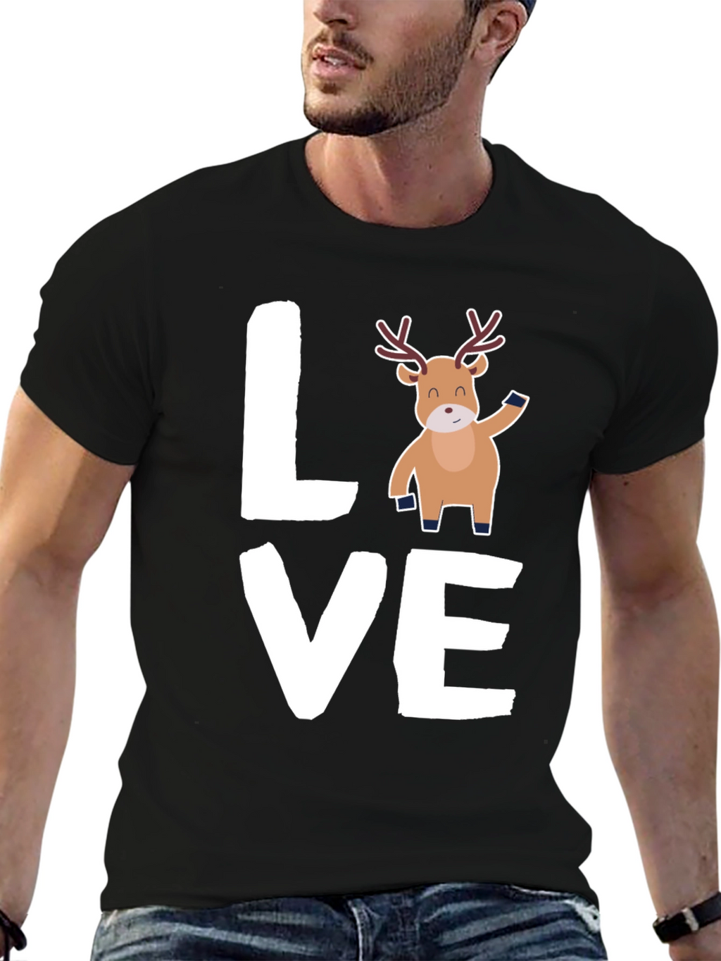 Love Reindeer Graphic Tee - Holiday Cheer