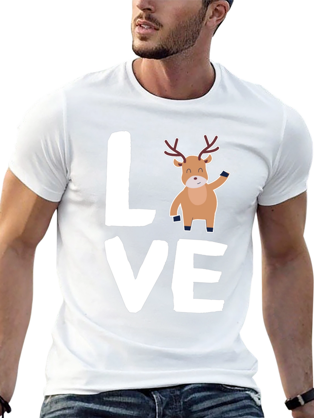 Love Reindeer Graphic Tee - Holiday Cheer