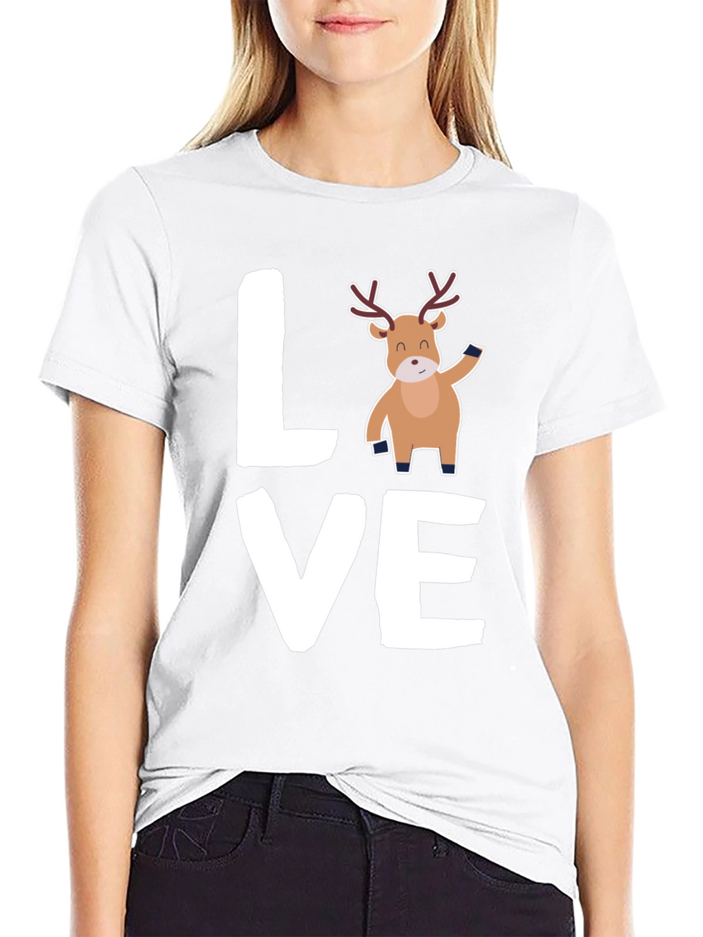 Love Reindeer Graphic Tee - Holiday Cheer